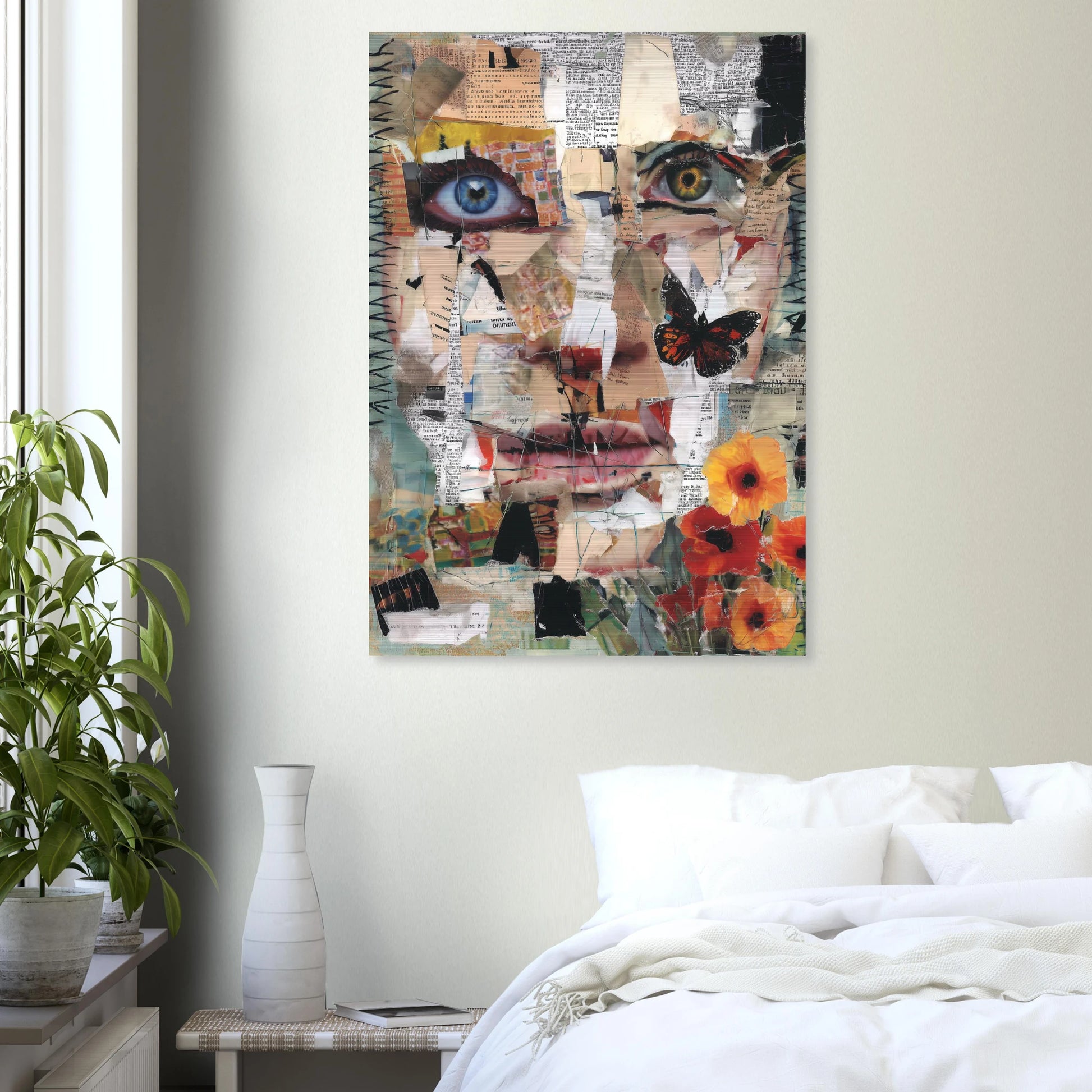 Le Visage de Papier — tableau aluminium — vue 7 — art mural STNCL
