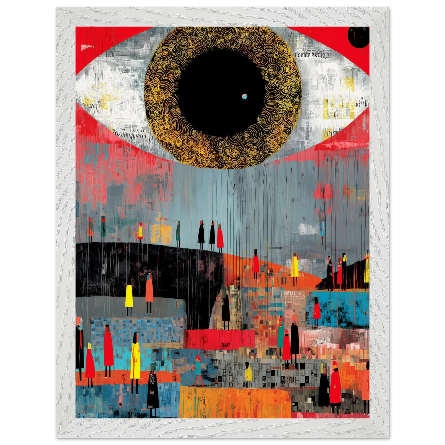 L'Oeil et la Foule — tableau encadre bois — vue 9 — art mural STNCL