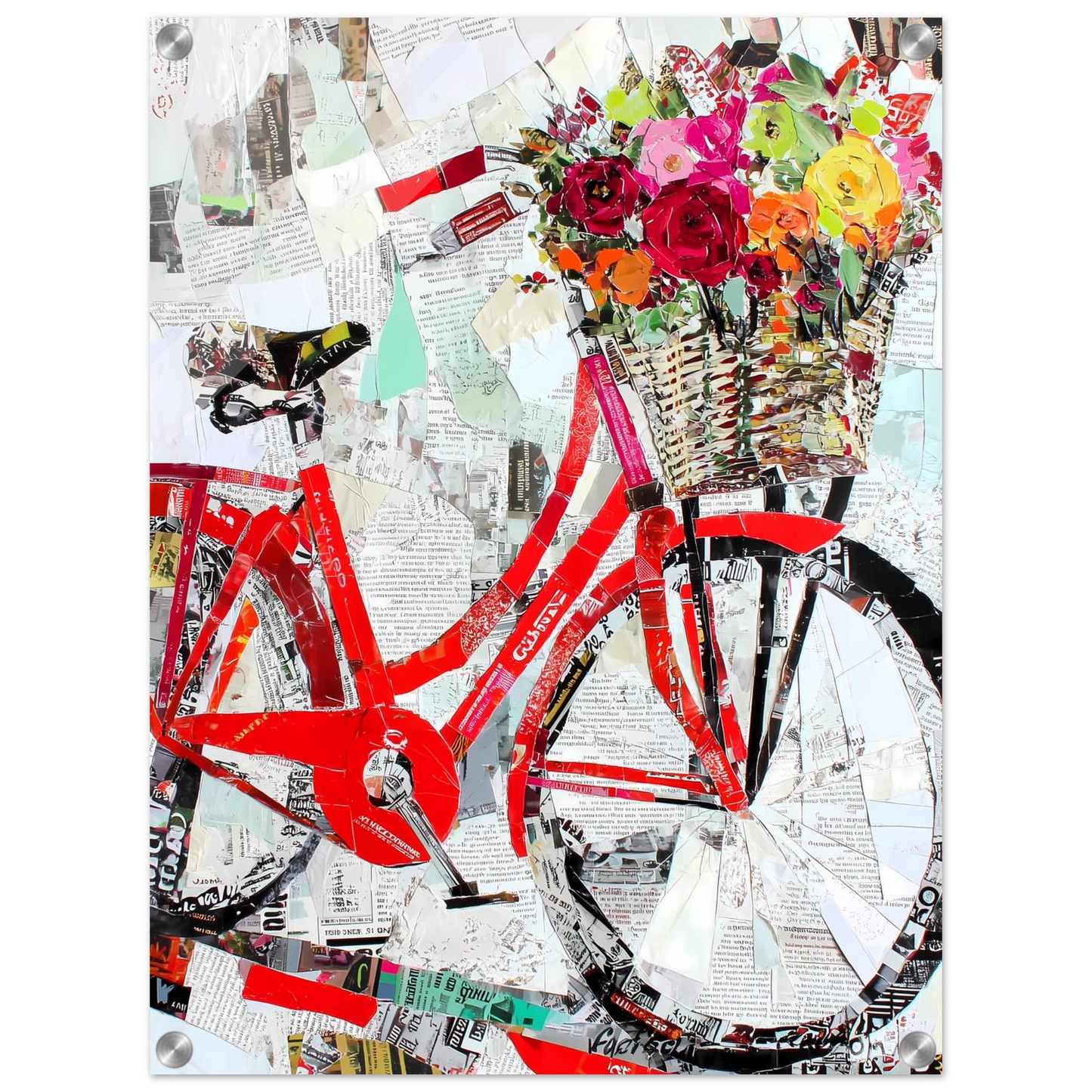 Le Vélo Fleuri — tableau plexiglas — vue 4 — art mural STNCL