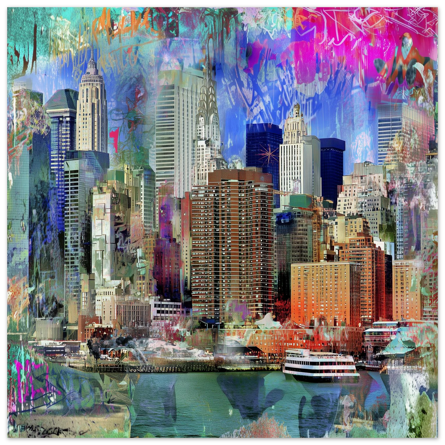 Manhattan Explosion Chromatique — affiche d'art — art mural STNCL
