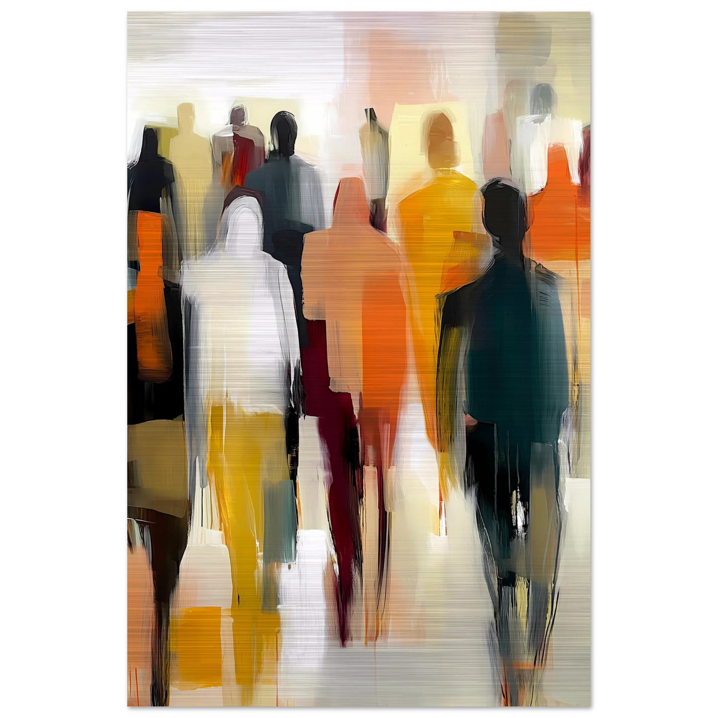 Foule Silencieuse — tableau aluminium — vue 3 — art mural STNCL