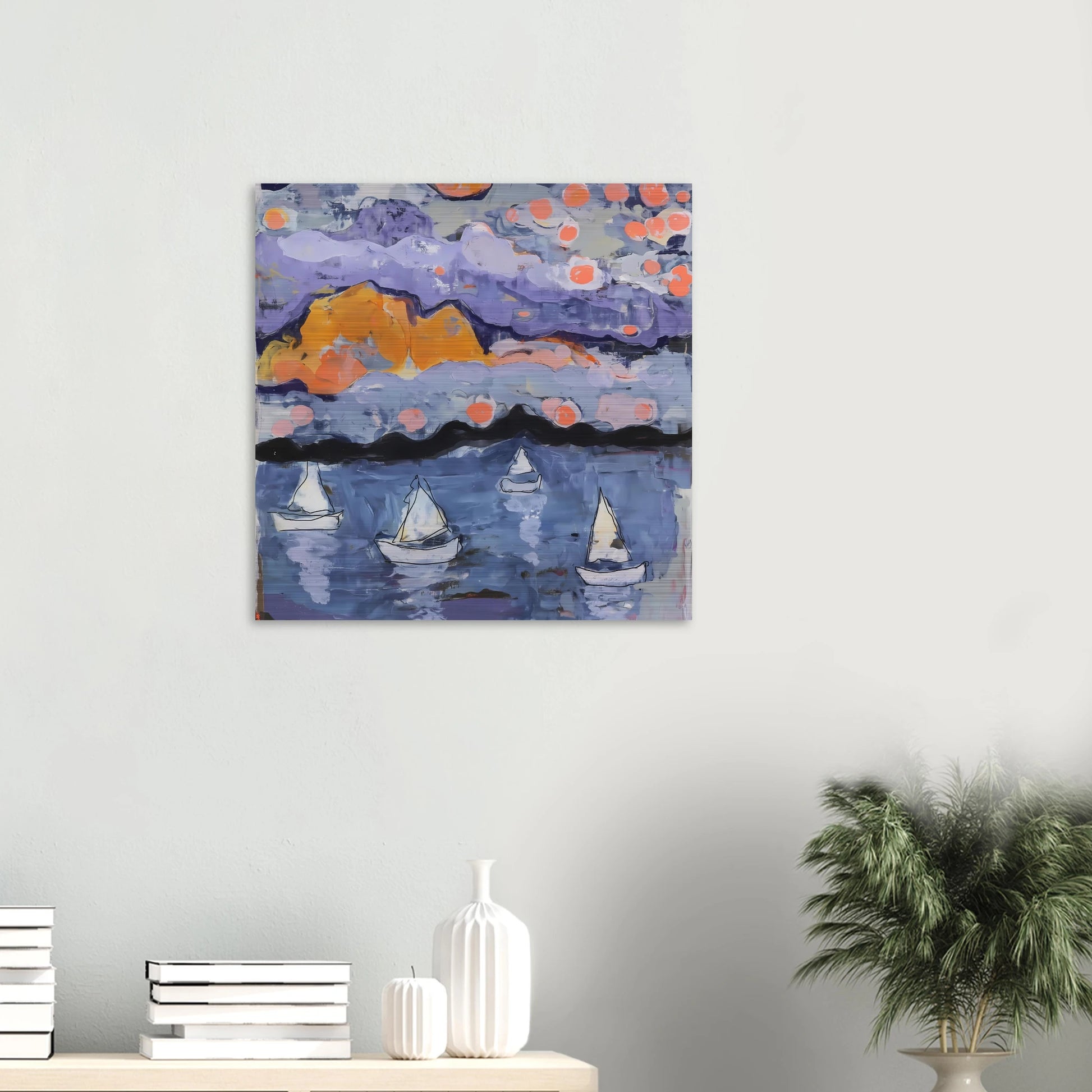 Voiles dans la Baie — tableau aluminium — vue 5 — art mural STNCL