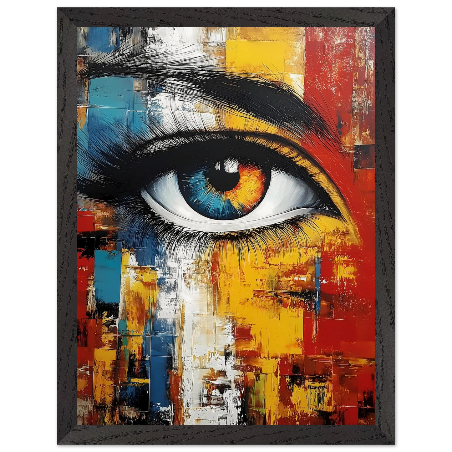 L'Œil Hétérochrome — tableau encadre bois — vue 4 — art mural STNCL