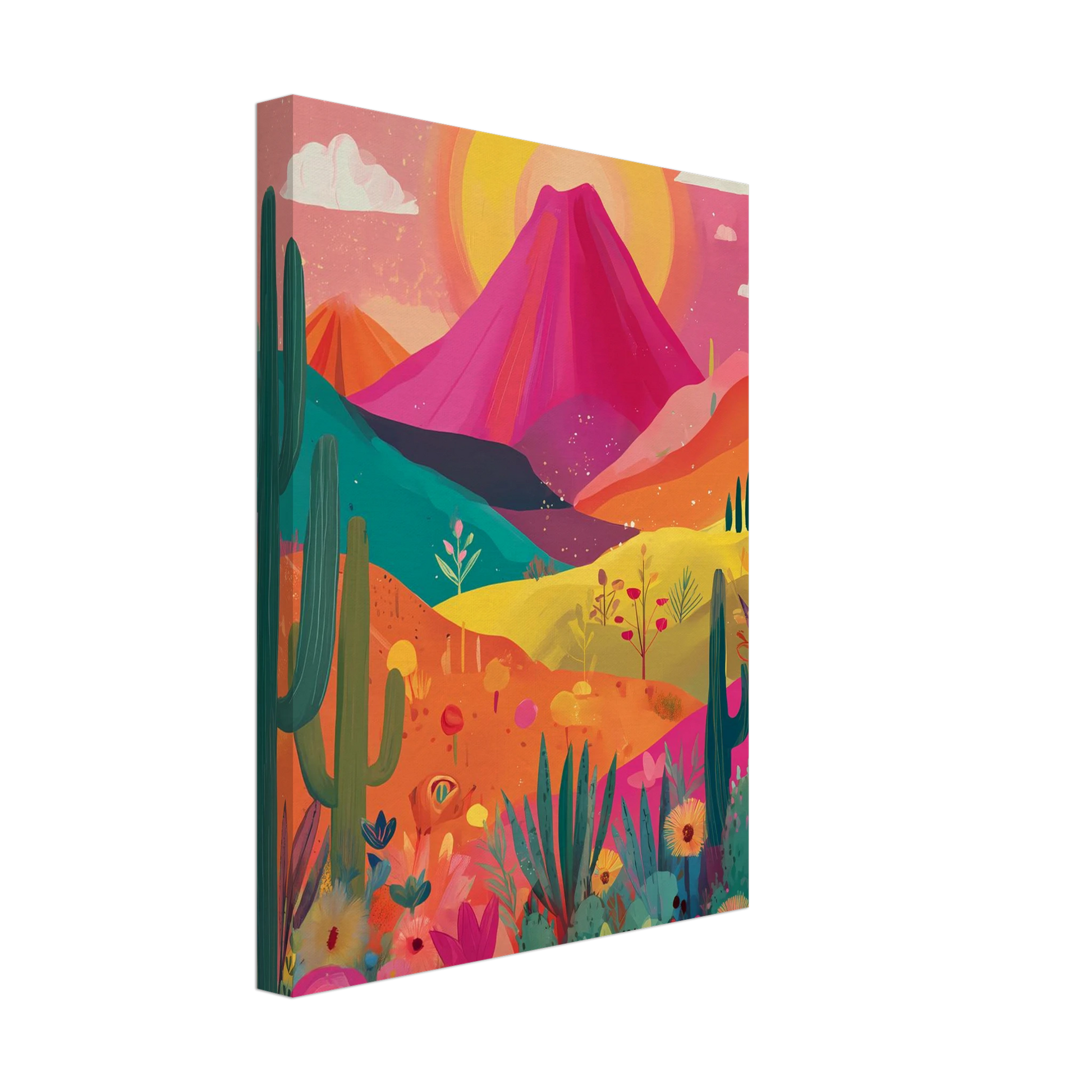 Volcan Fleuri — tableau sur toile — vue 4 — art mural STNCL