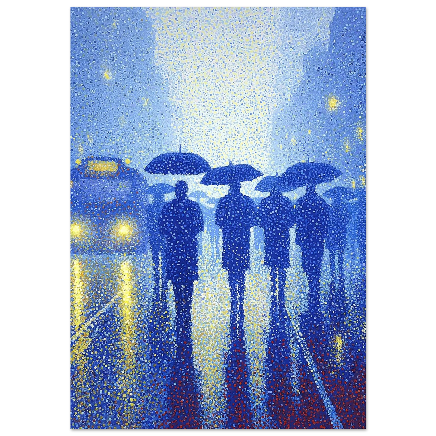 Pluie de Néon Bleu — tableau aluminium — art mural STNCL