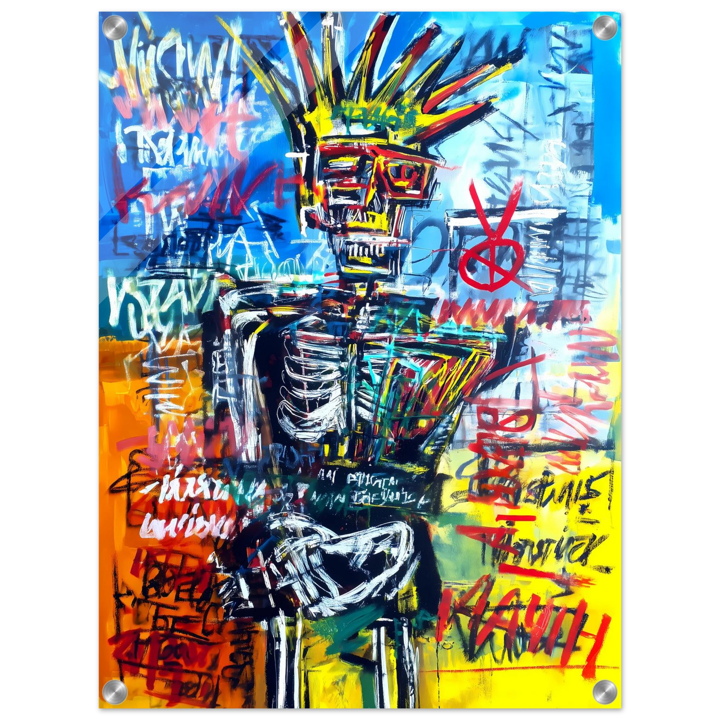 Roi Squelette — tableau plexiglas — vue 4 — art mural STNCL