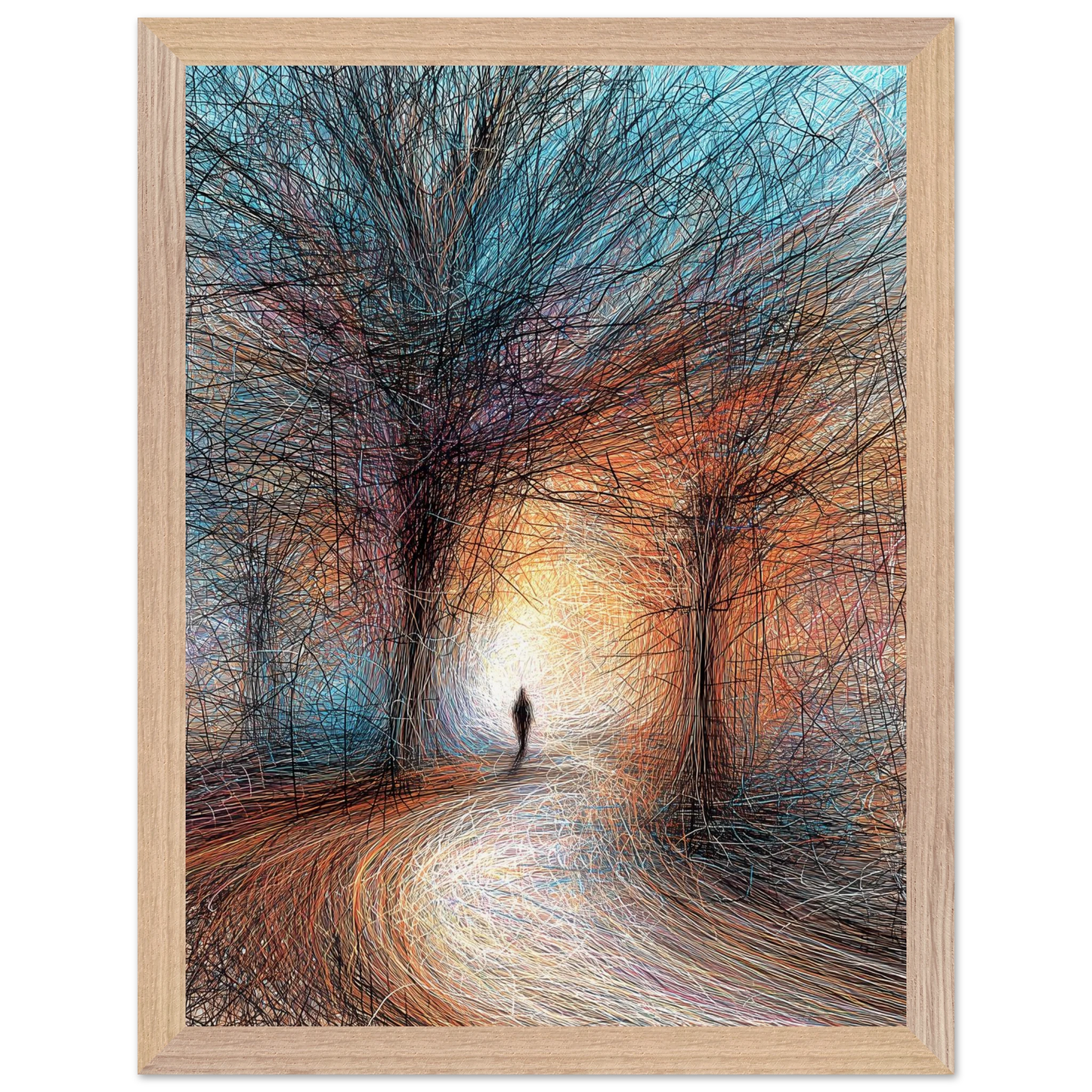 Vers la Clarté — tableau encadré bois — vue 12 — art mural STNCL