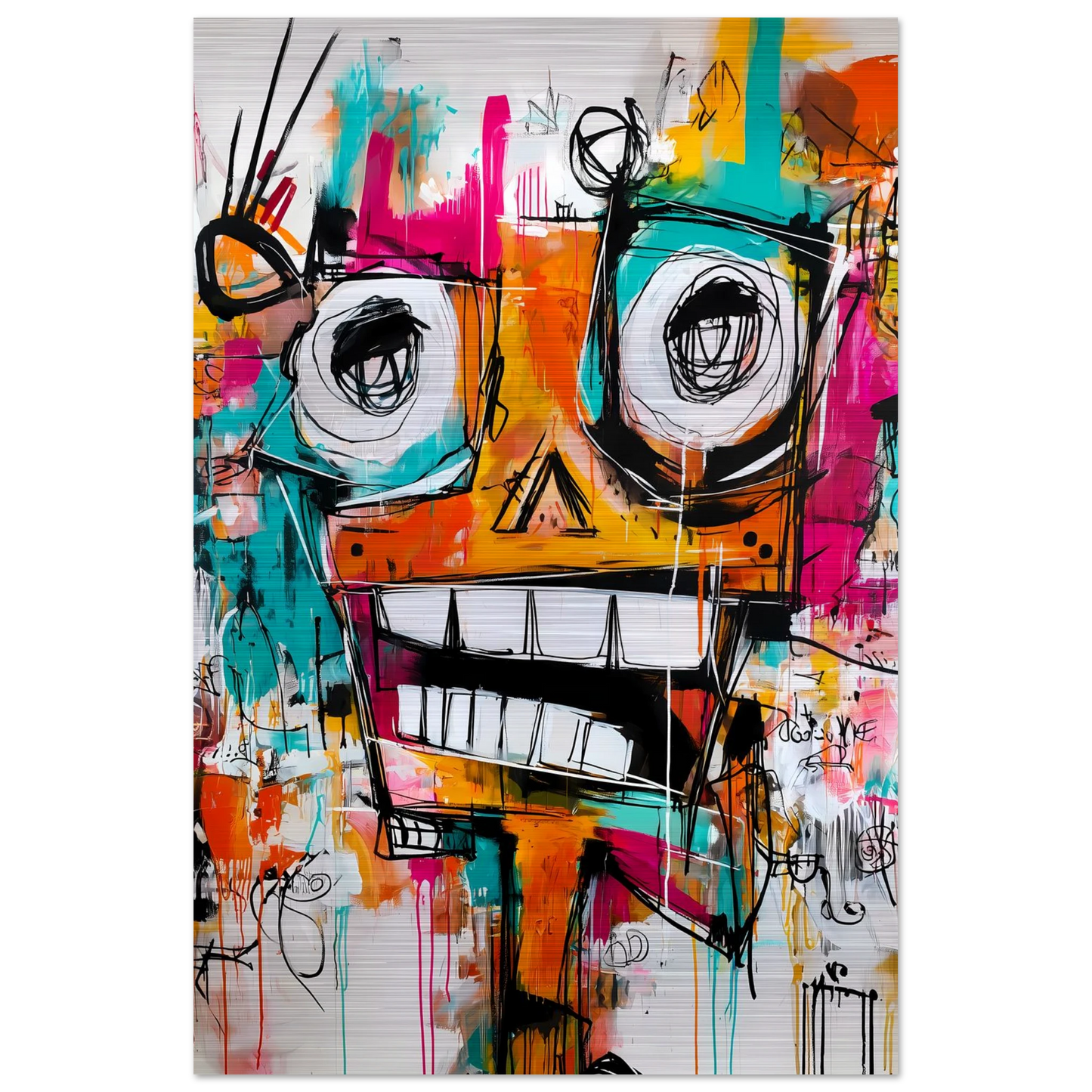 Face à Grands Yeux — tableau aluminium — vue 3 — art mural STNCL