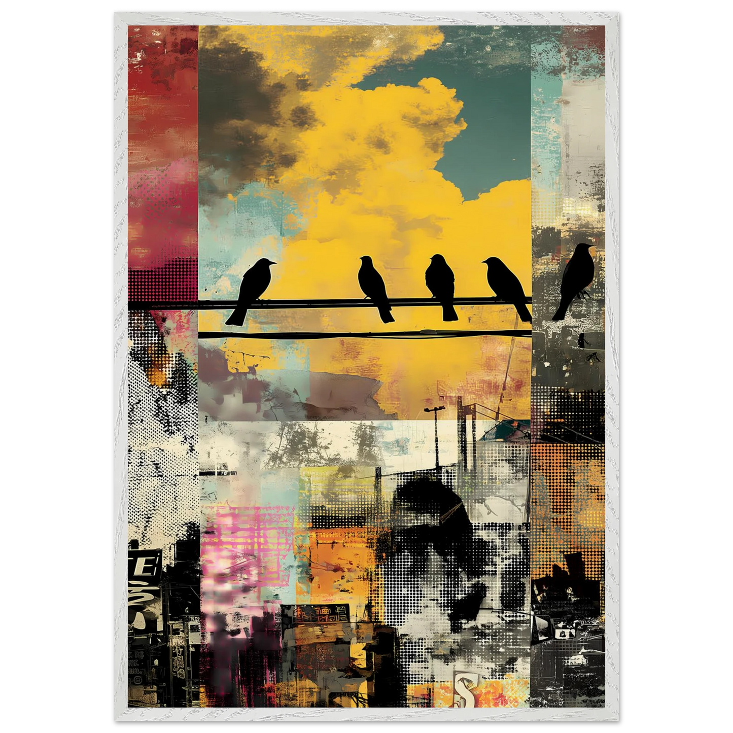Perchoir Urbain — tableau encadre bois — vue 5 — art mural STNCL