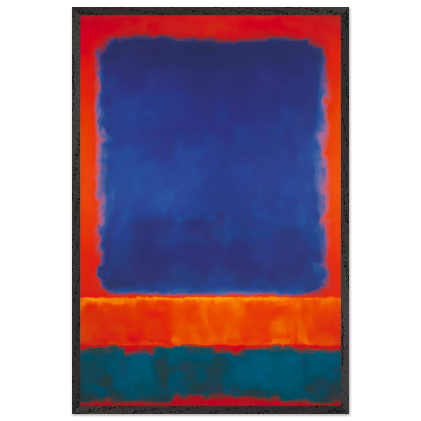 Bleu en Apesanteur — tableau encadré bois — vue 2 — art mural STNCL