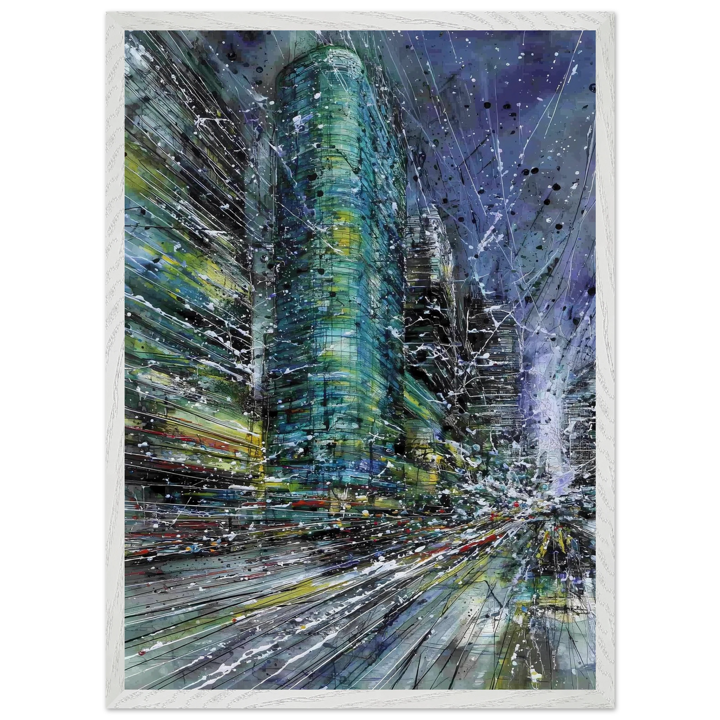 Vertige de la Cité — tableau encadré bois — vue 11 — art mural STNCL