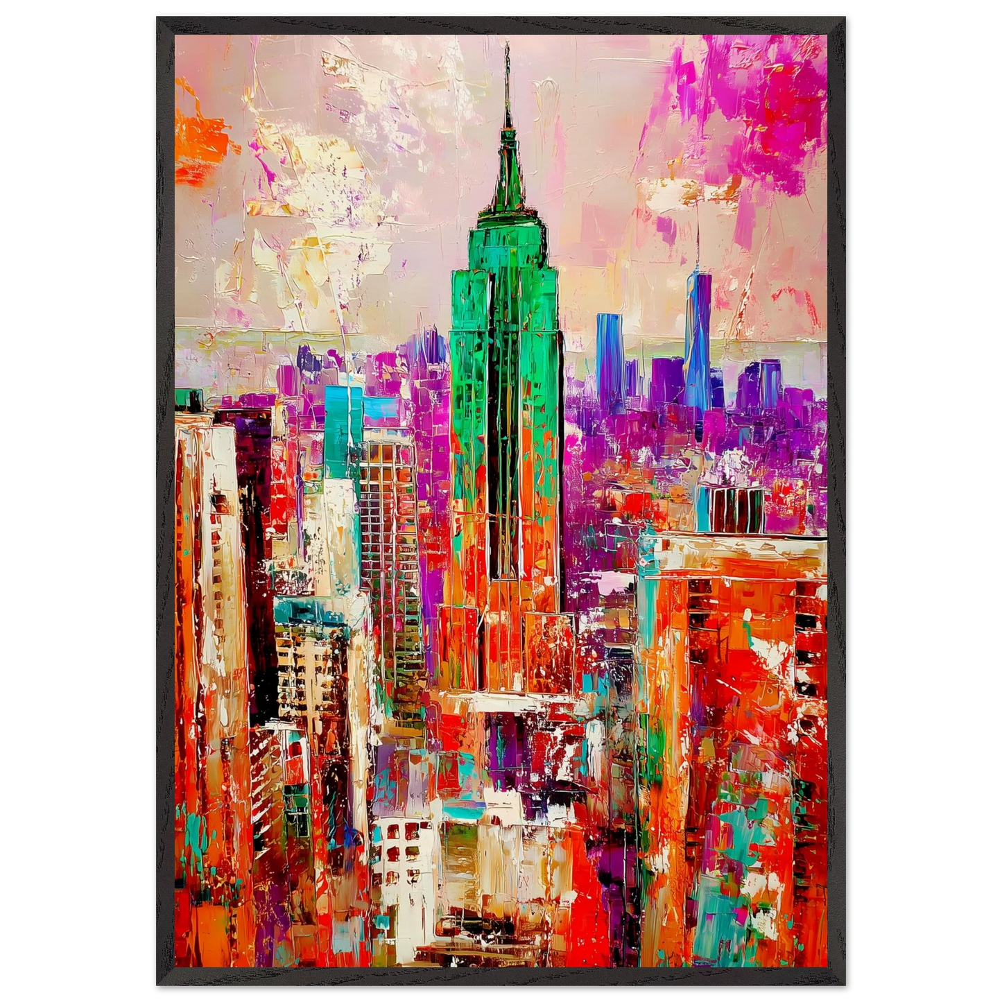 New York en Couleurs — tableau encadre bois — art mural STNCL