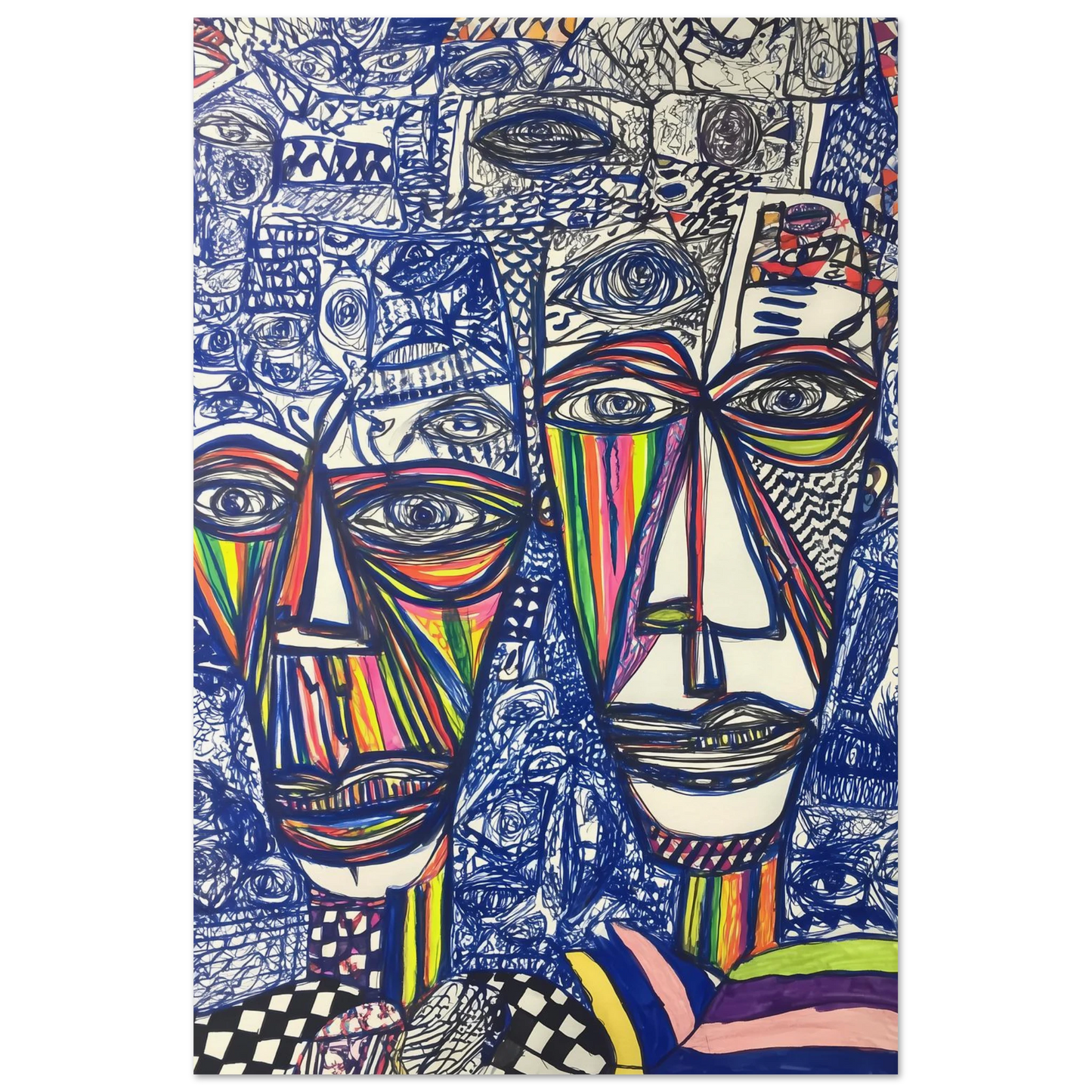 Deux Visages au Feutre — affiche d'art — vue 4 — art mural STNCL