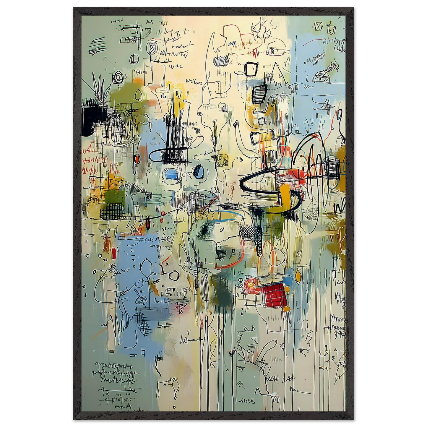 Écriture du Vent — tableau encadré bois — vue 2 — art mural STNCL