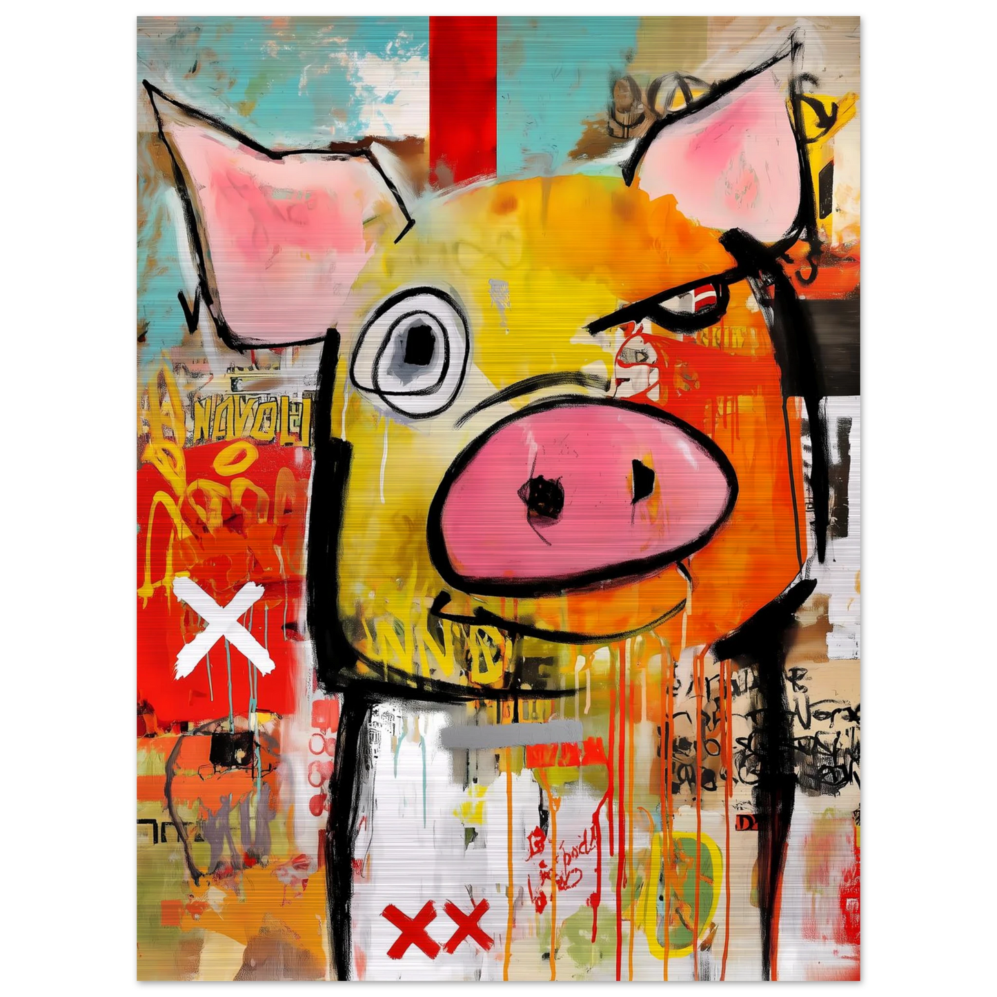 Le Cochon Bougon — tableau aluminium — vue 5 — art mural STNCL