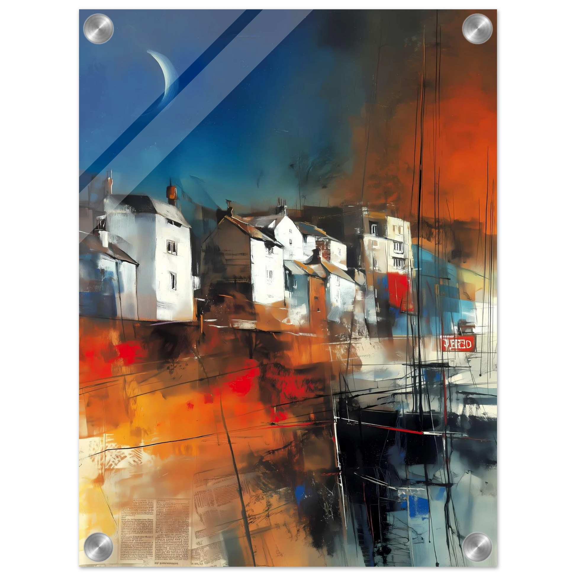 Port sous le Croissant de Lune — tableau plexiglas — vue 3 — art mural STNCL