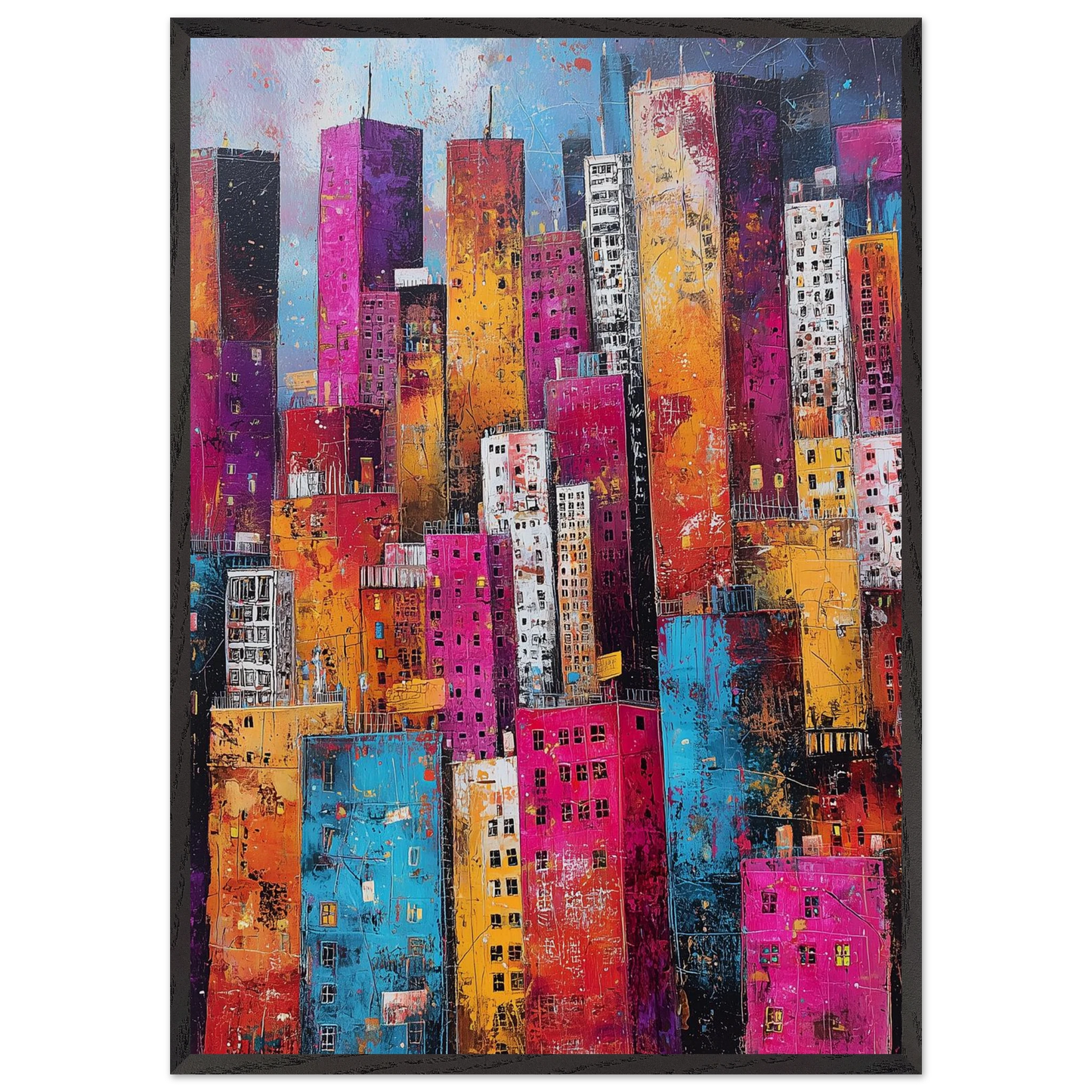 Cités en Fête Chromatique — tableau encadré bois — art mural STNCL