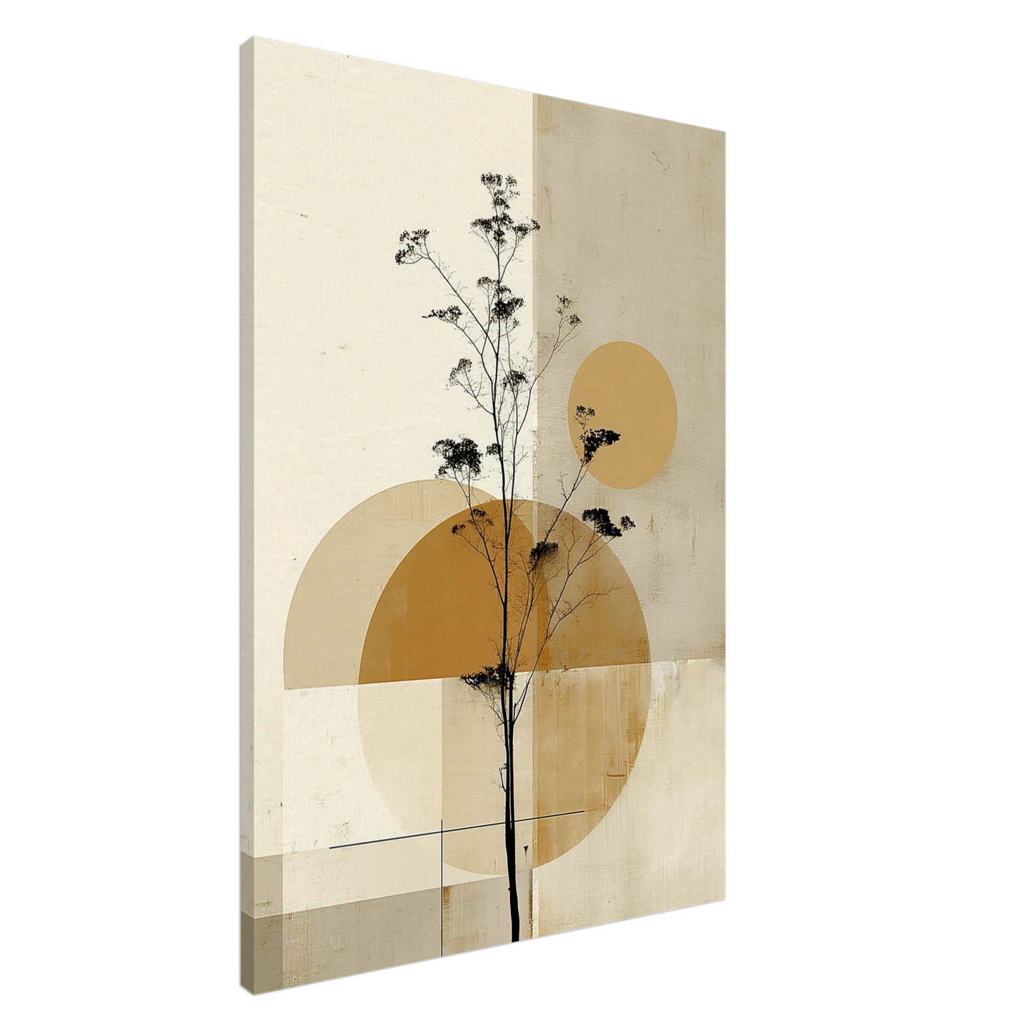 Arbre aux Cercles Dorés — tableau sur toile — art mural STNCL