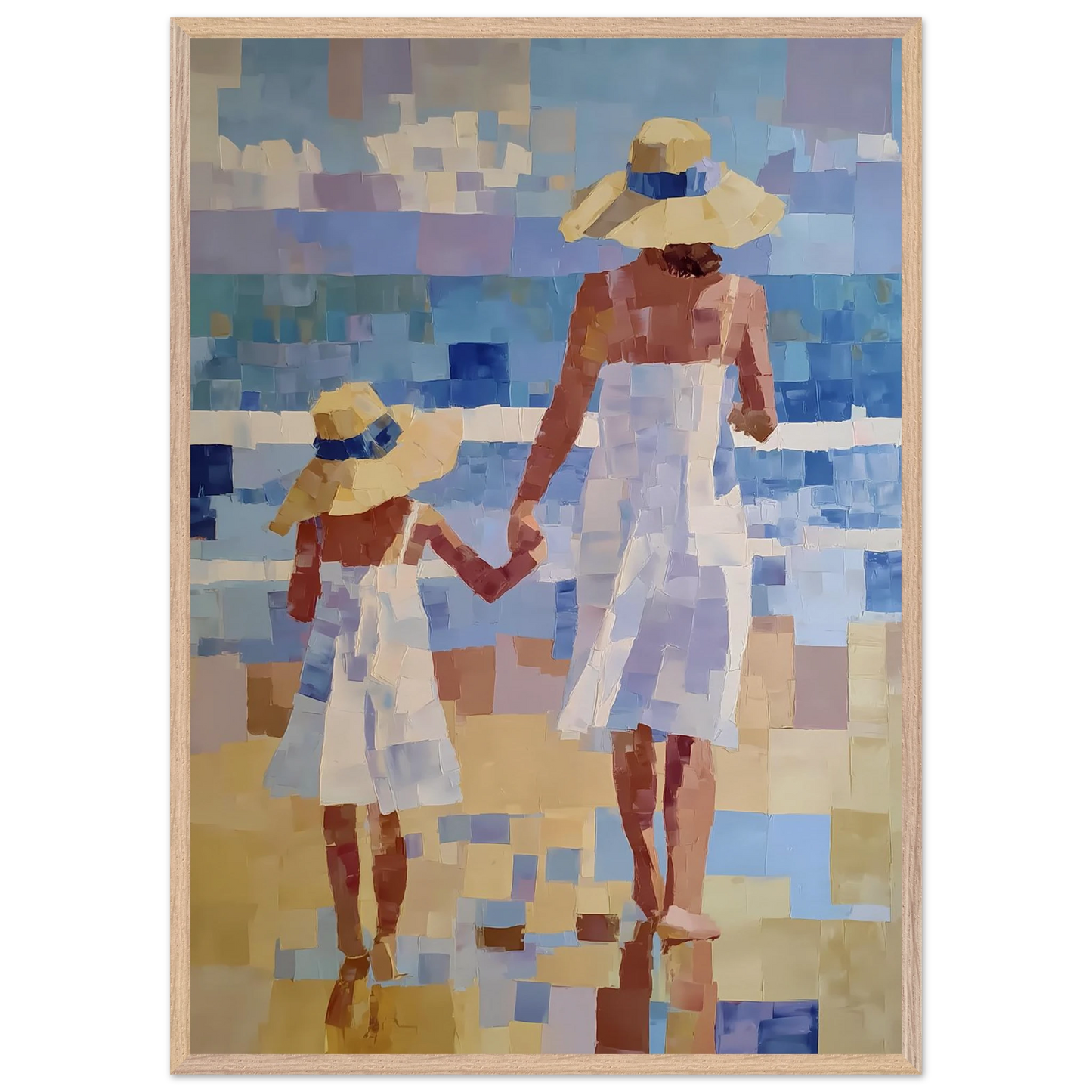 Main dans la Main — tableau encadré bois — vue 6 — art mural STNCL
