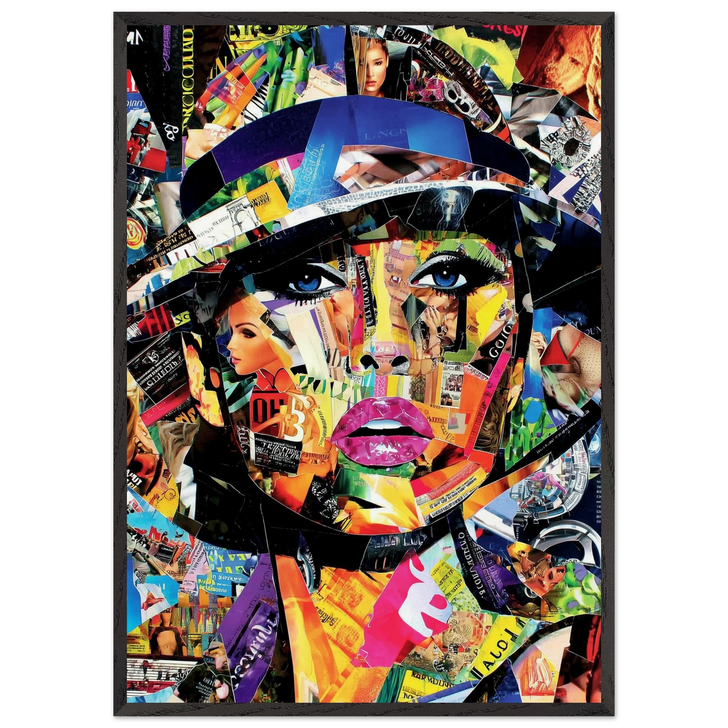 Visage aux Mille Eclats — tableau encadré bois — art mural STNCL
