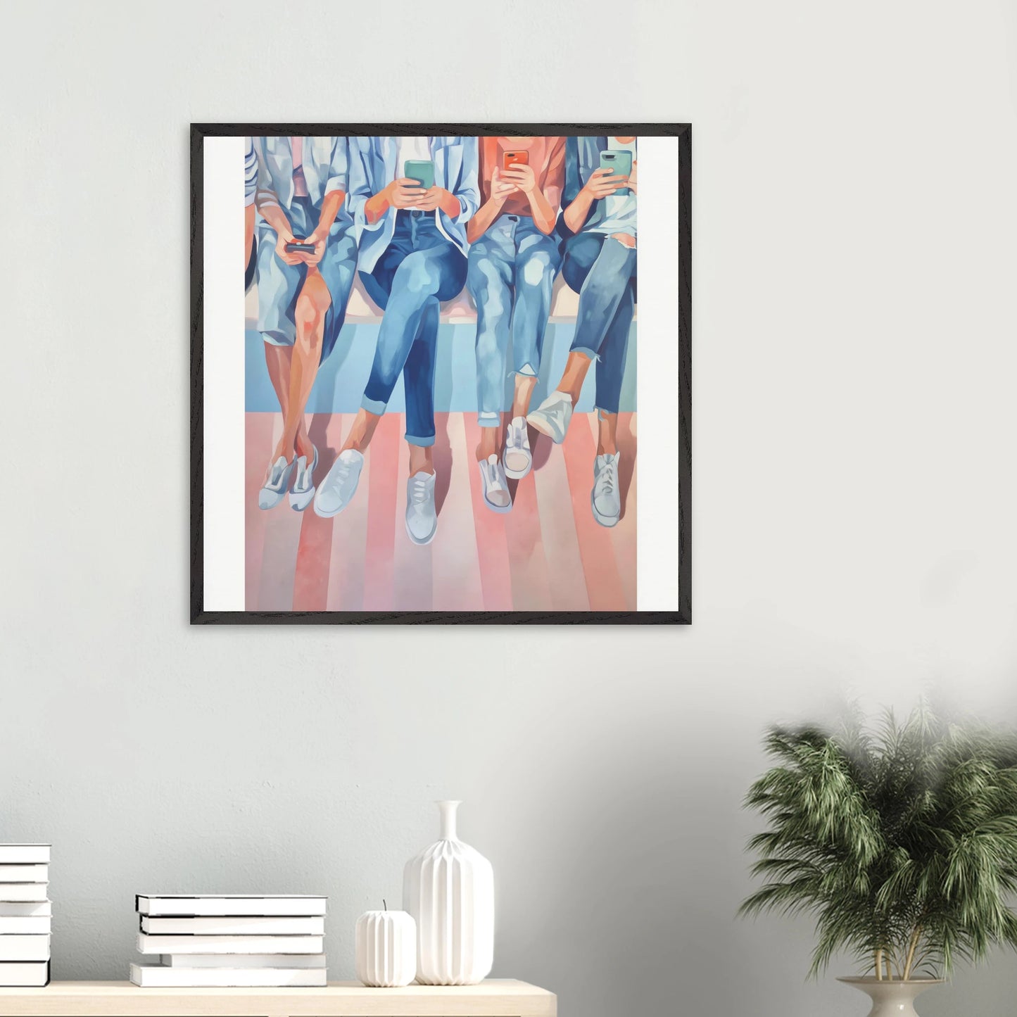 Génération Connectée — tableau encadré bois — vue 13 — art mural STNCL