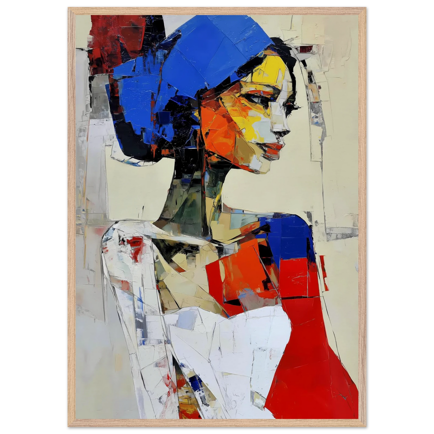 Profil en Éclats de Couleur — tableau encadré bois — vue 6 — art mural STNCL