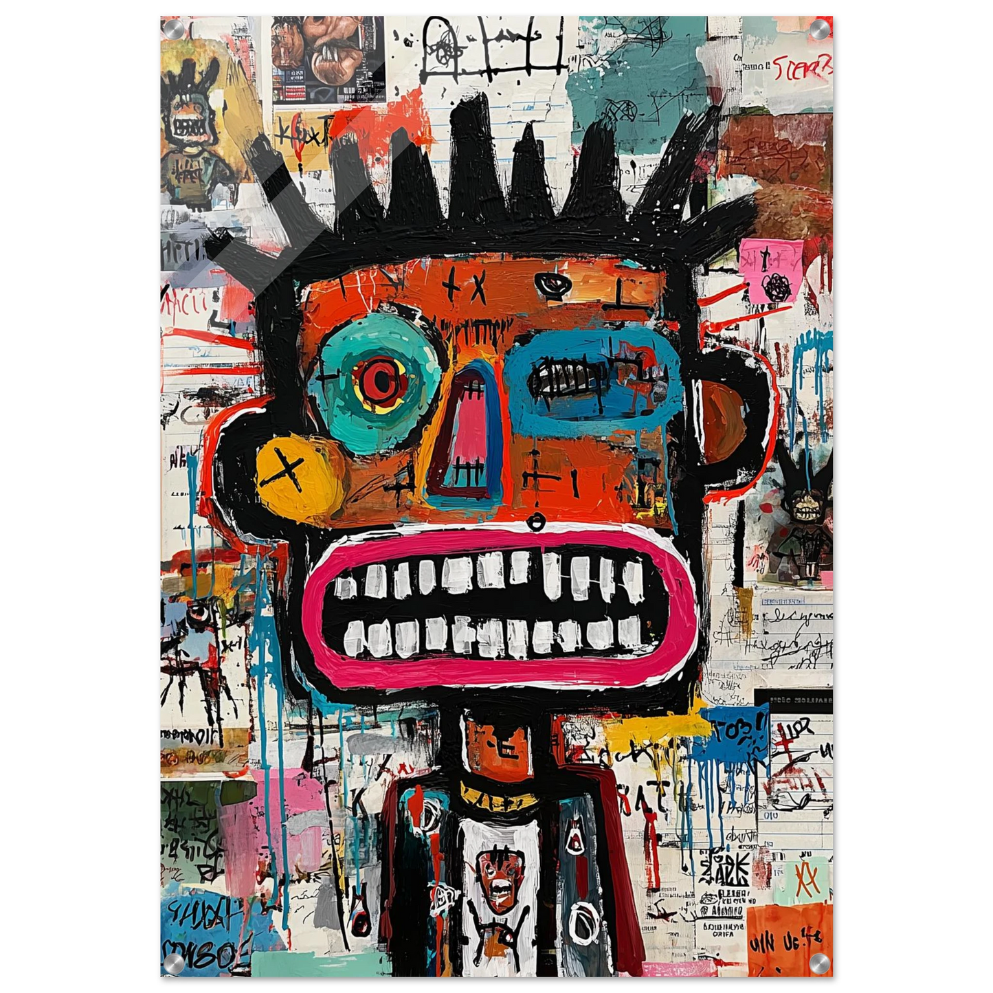 Visage Hurlant aux Dents — tableau plexiglas — art mural STNCL