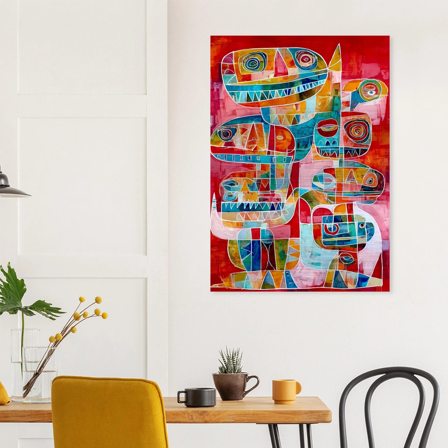 Totems Imbriqués — tableau aluminium — vue 8 — art mural STNCL