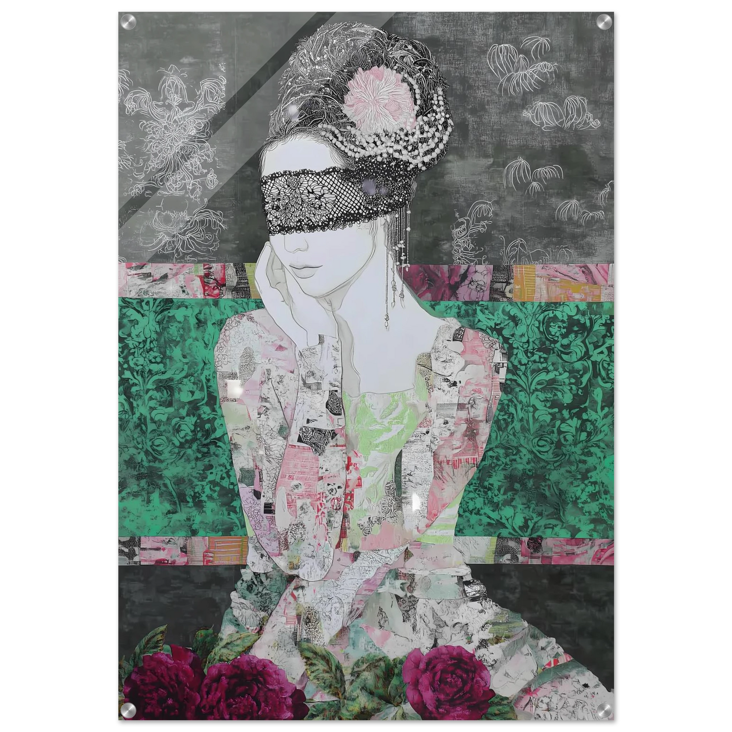 Dame de Dentelle — tableau plexiglas — art mural STNCL