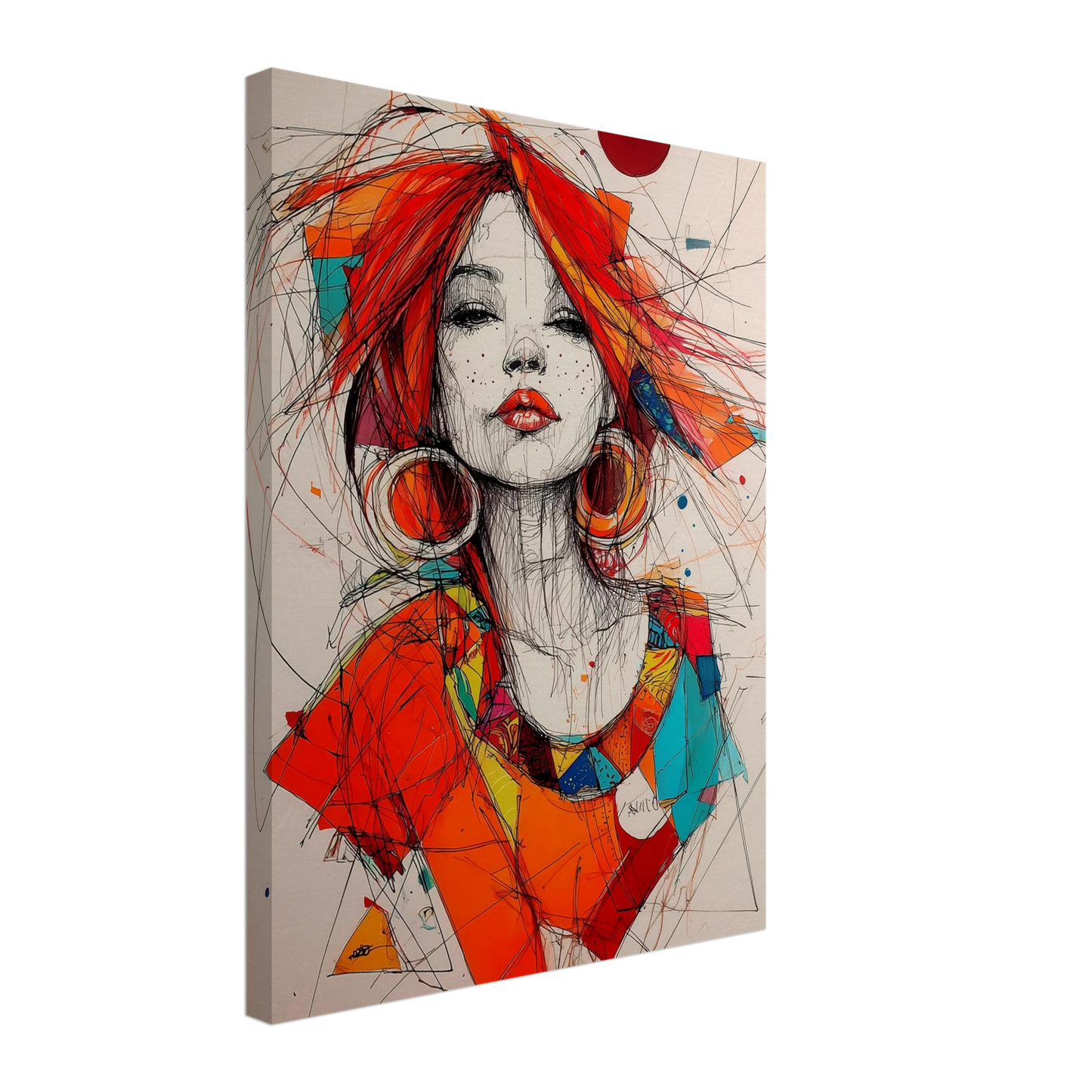 Créoles et Crayon — tableau sur toile — vue 5 — art mural STNCL