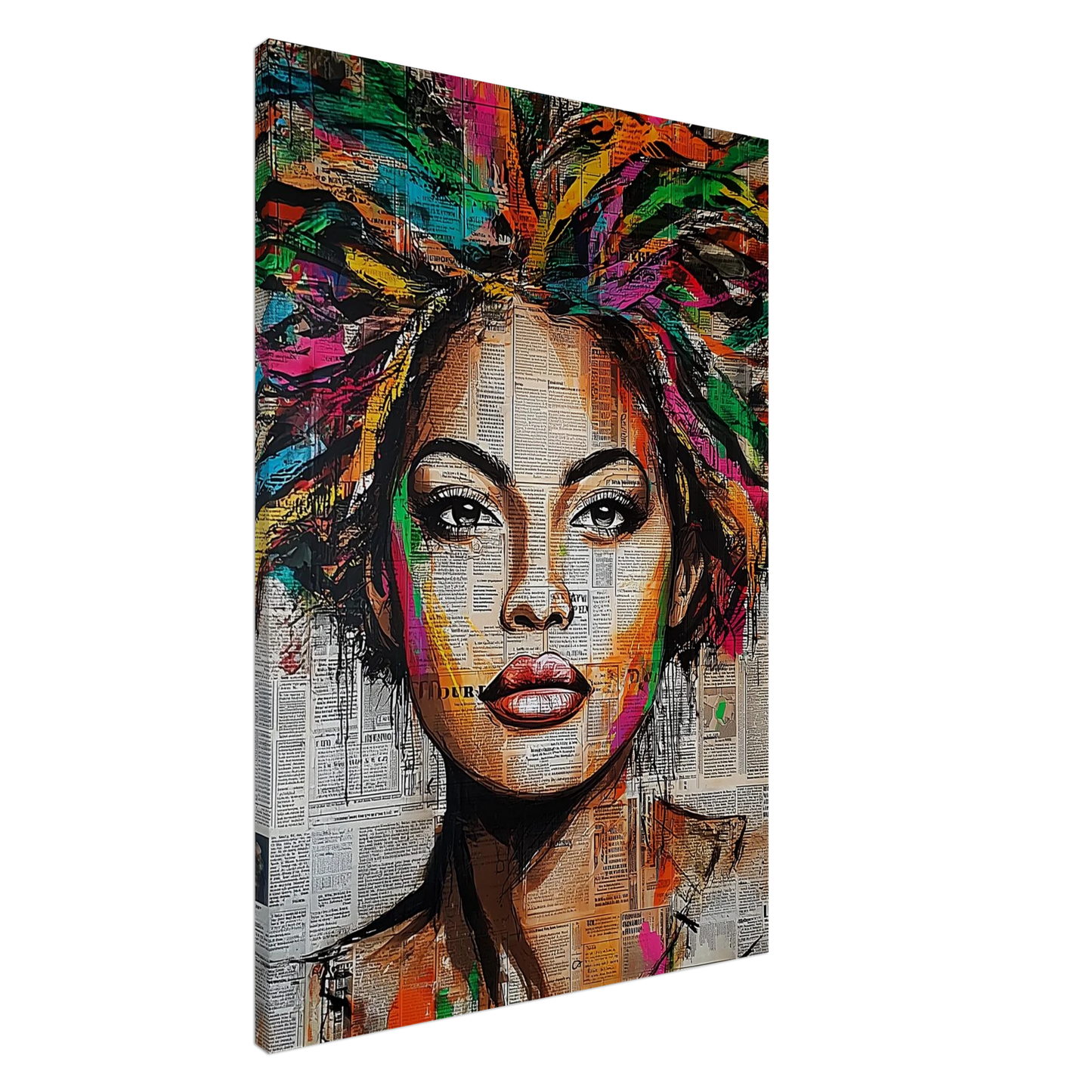 Visage aux Mille Couleurs — tableau sur toile — art mural STNCL