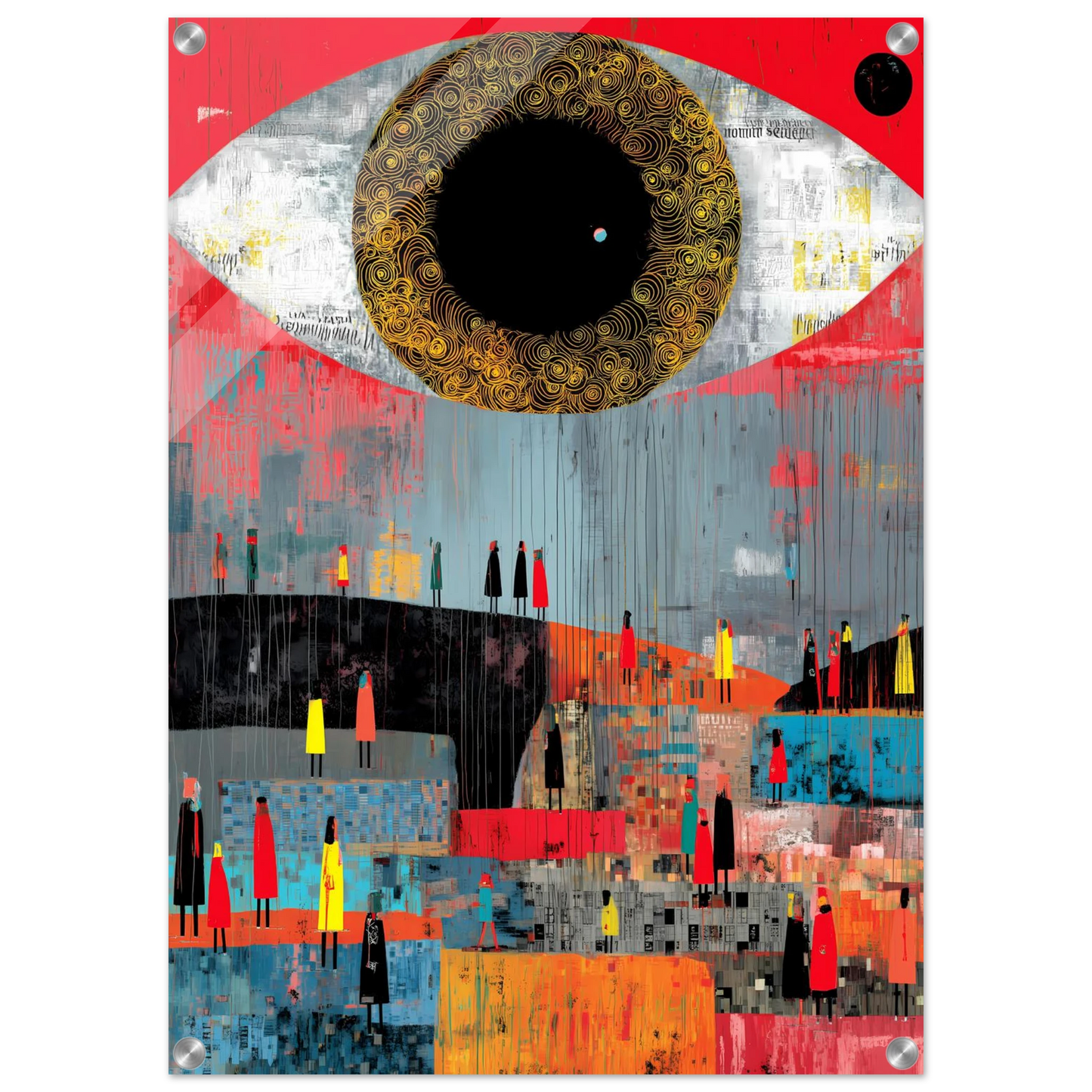L'Oeil et la Foule — tableau plexiglas — vue 2 — art mural STNCL