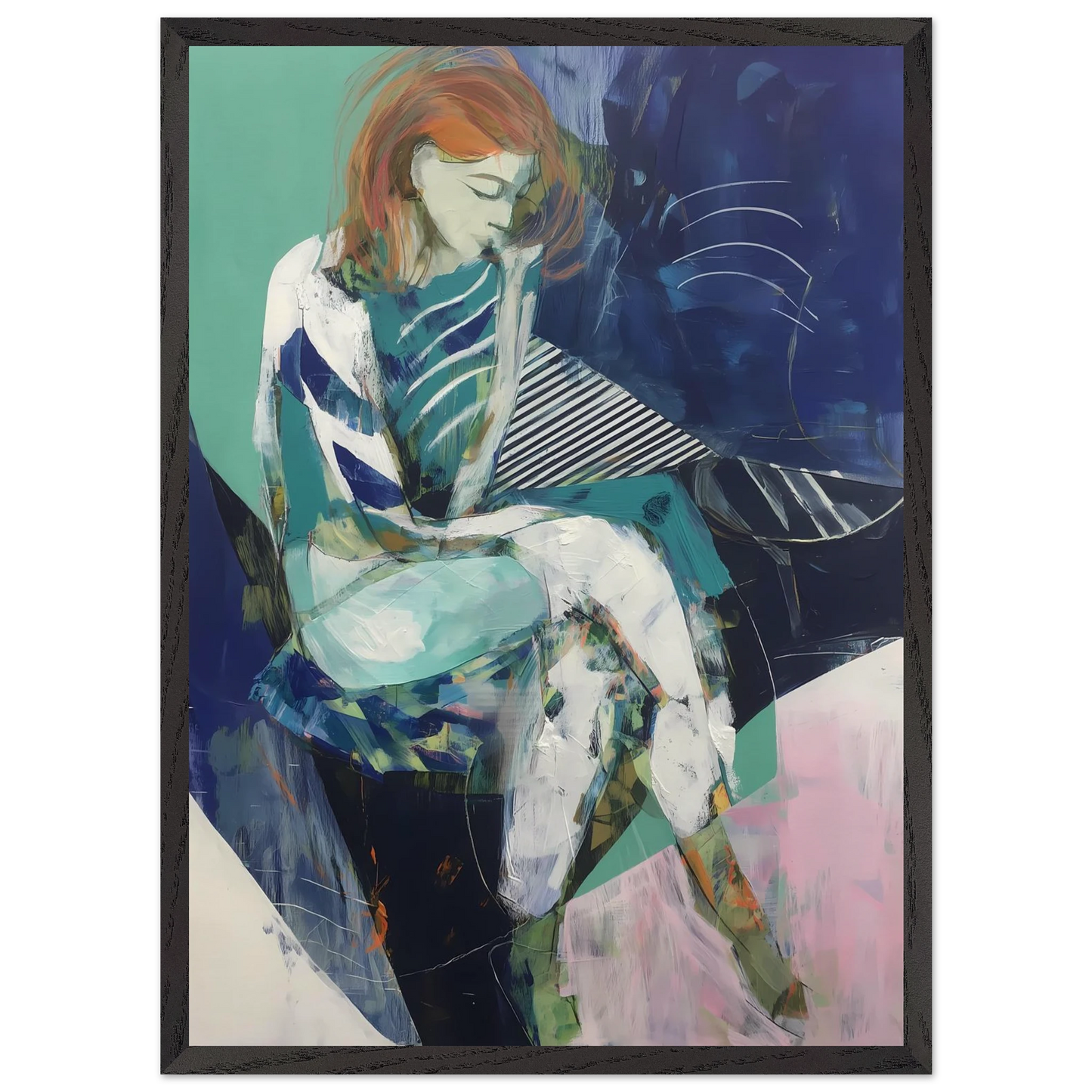 Songe au Repos — tableau encadré bois — vue 10 — art mural STNCL
