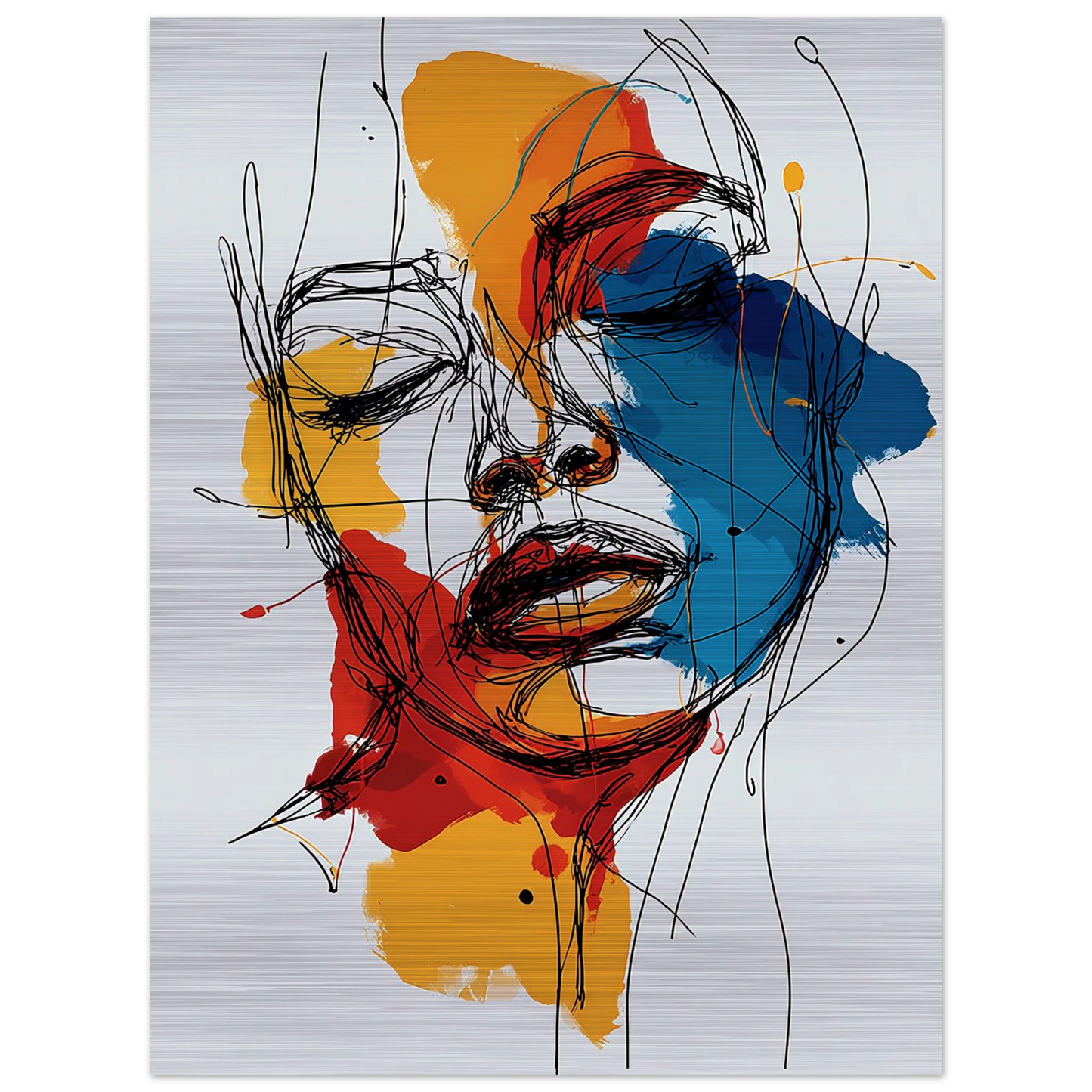 Visage en Filigrane — tableau aluminium — vue 2 — art mural STNCL