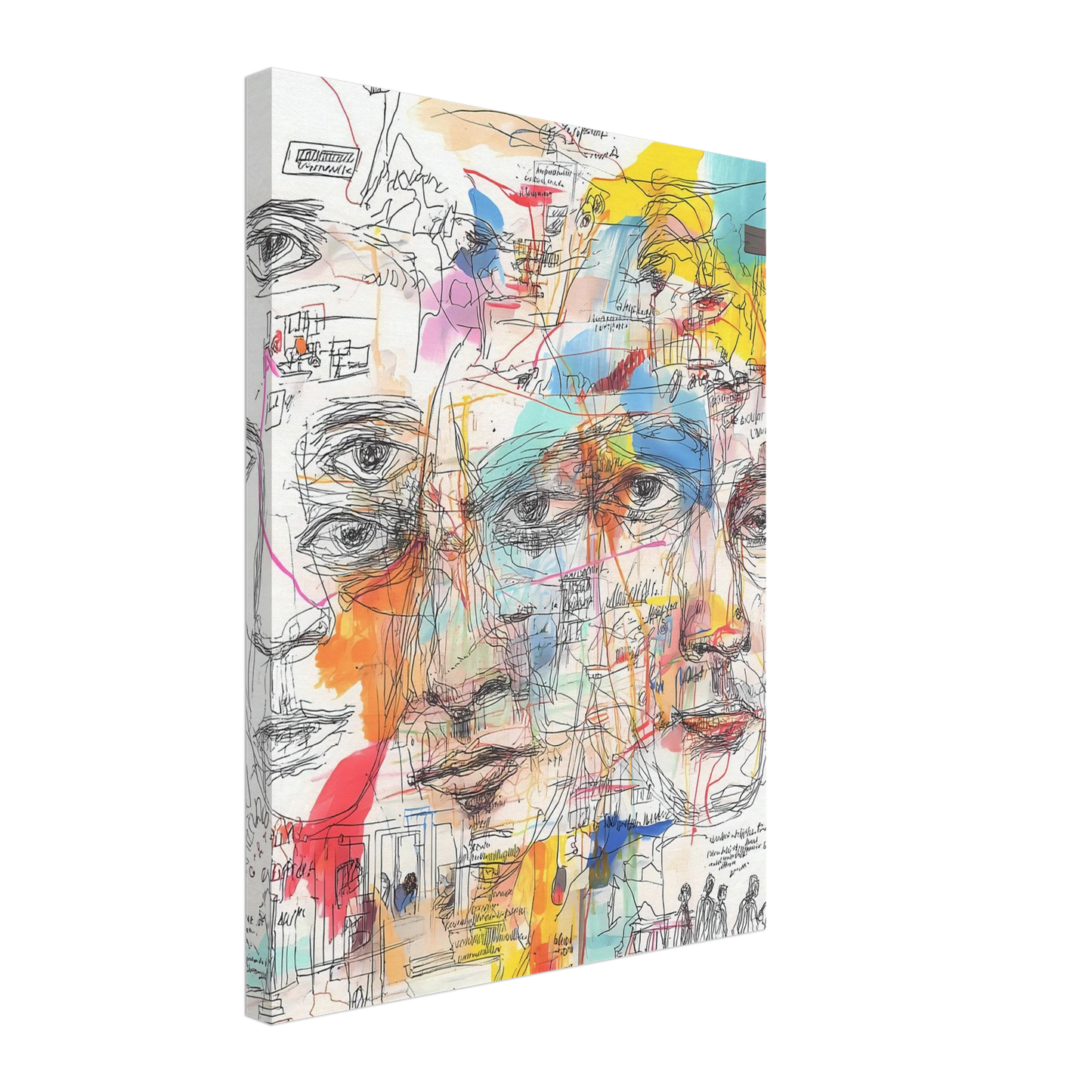 Carnet de Visages — tableau sur toile — vue 5 — art mural STNCL