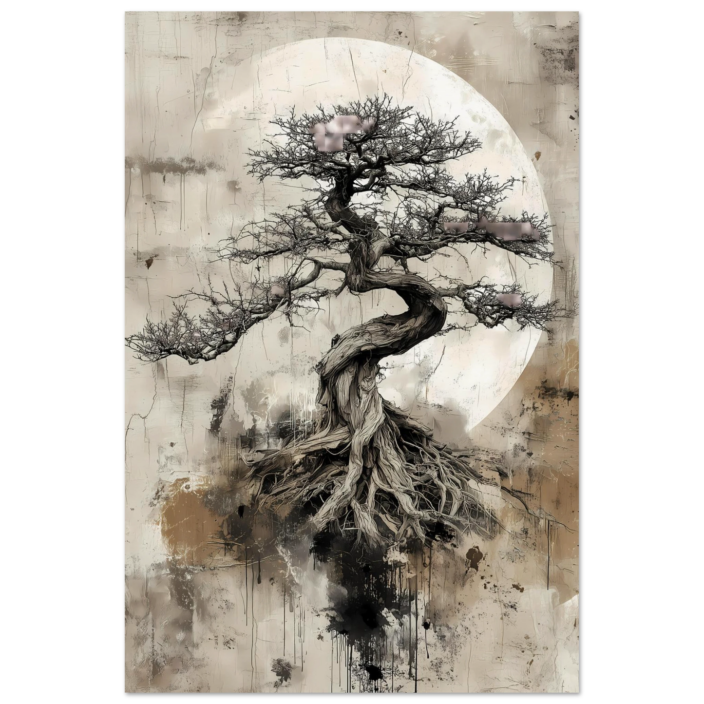 Bonsaï sous la Lune — affiche d'art — vue 4 — art mural STNCL