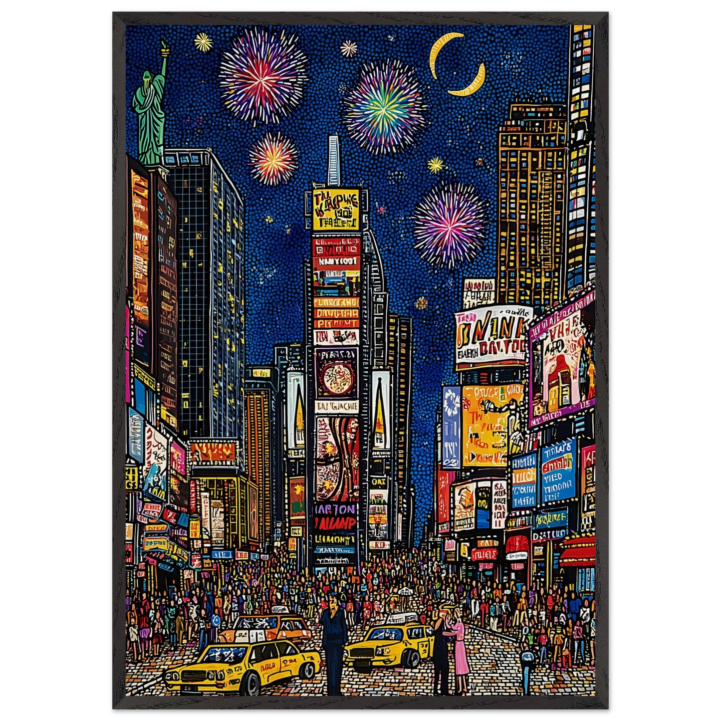 New York en Fête — tableau encadre bois — art mural STNCL