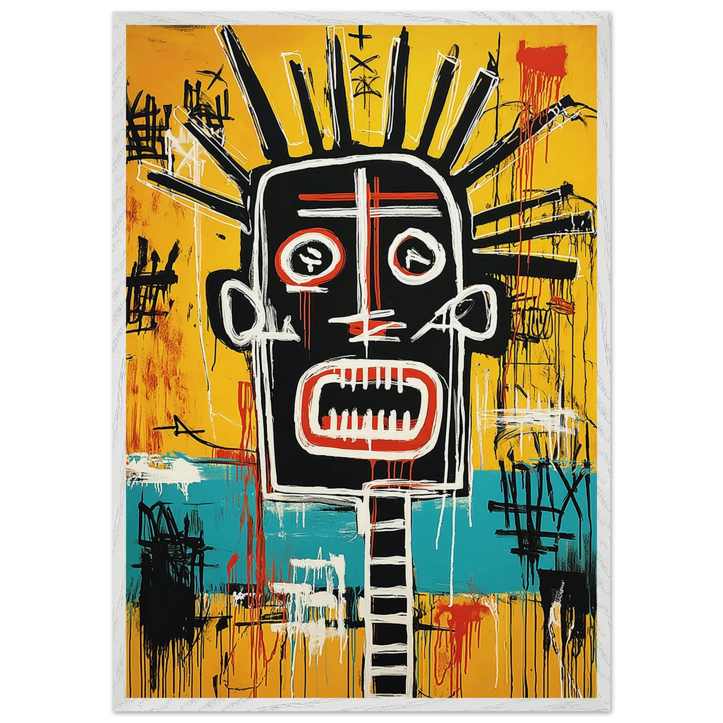 Tête Solaire — tableau encadré bois — vue 5 — art mural STNCL