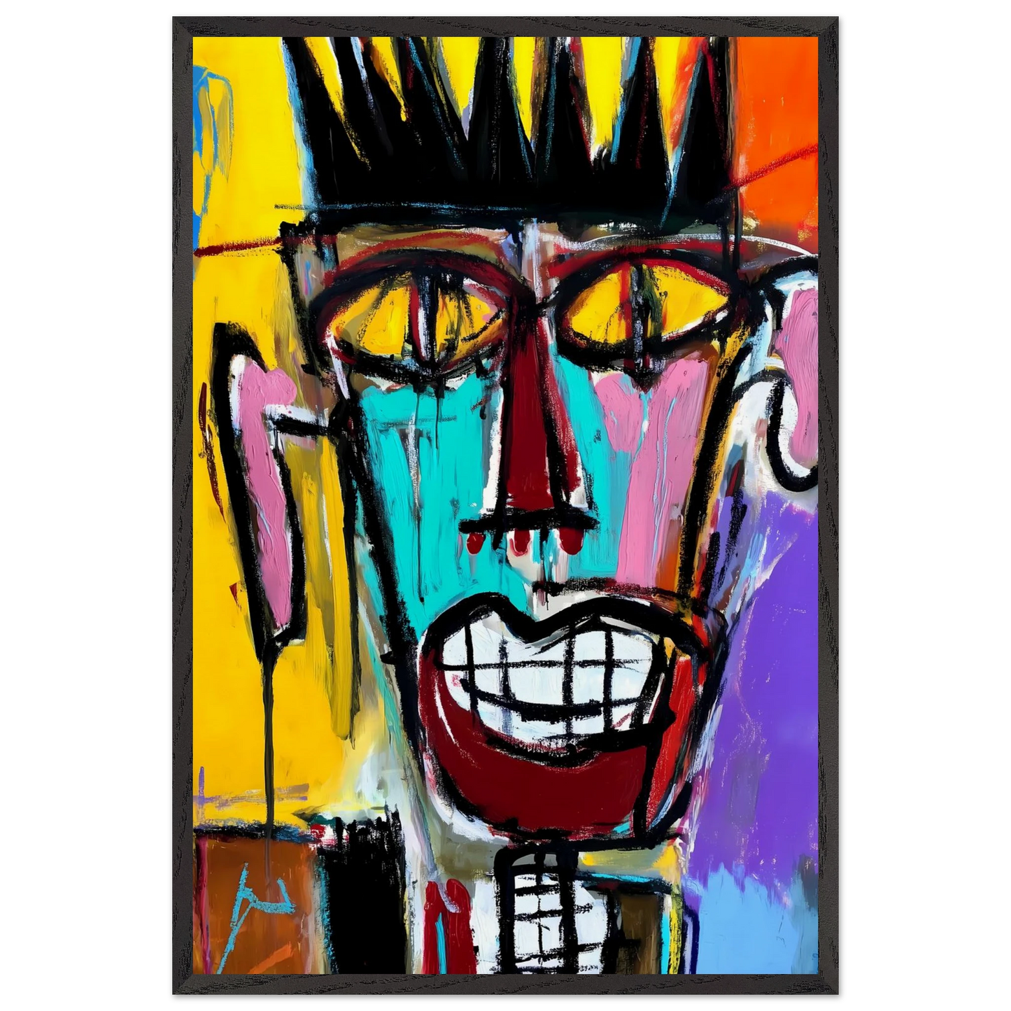 Sourire Carnassier — tableau encadré bois — vue 2 — art mural STNCL