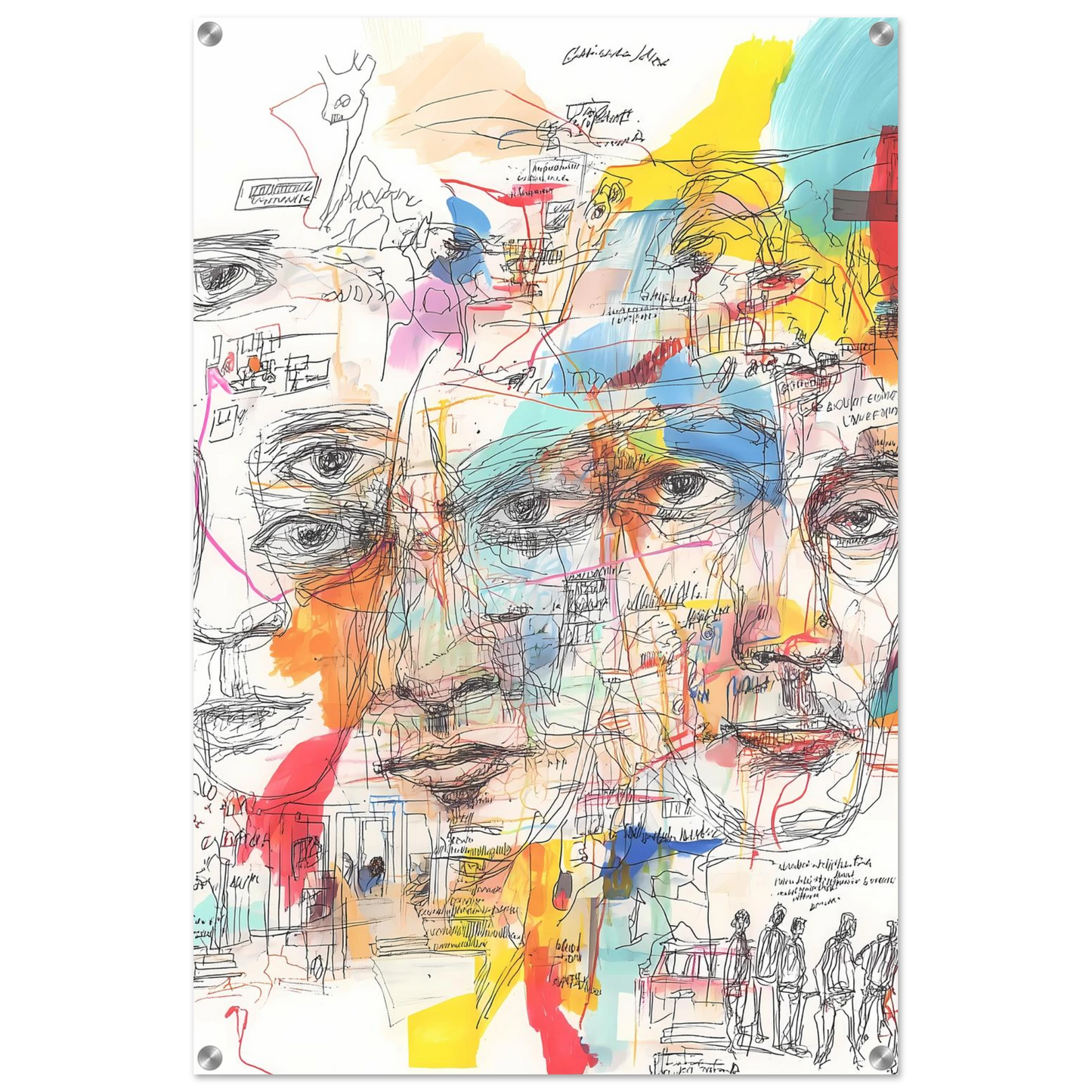Carnet de Visages — tableau plexiglas — vue 5 — art mural STNCL