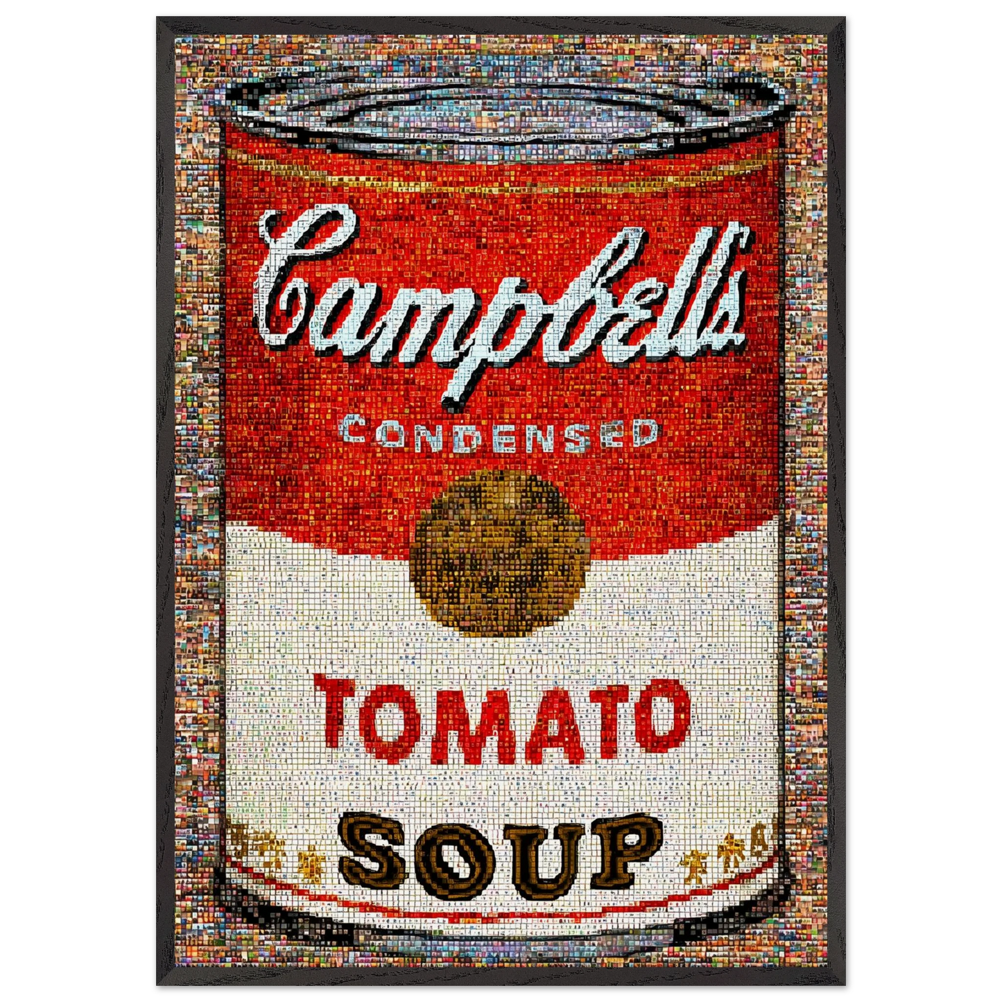 Mosaïque Soupe Tomate — tableau encadré bois — art mural STNCL