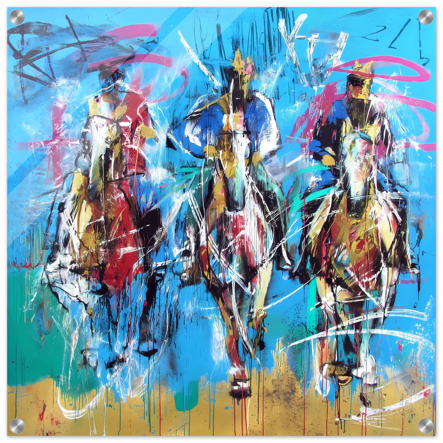 Trois Cavaliers — tableau plexiglas — art mural STNCL