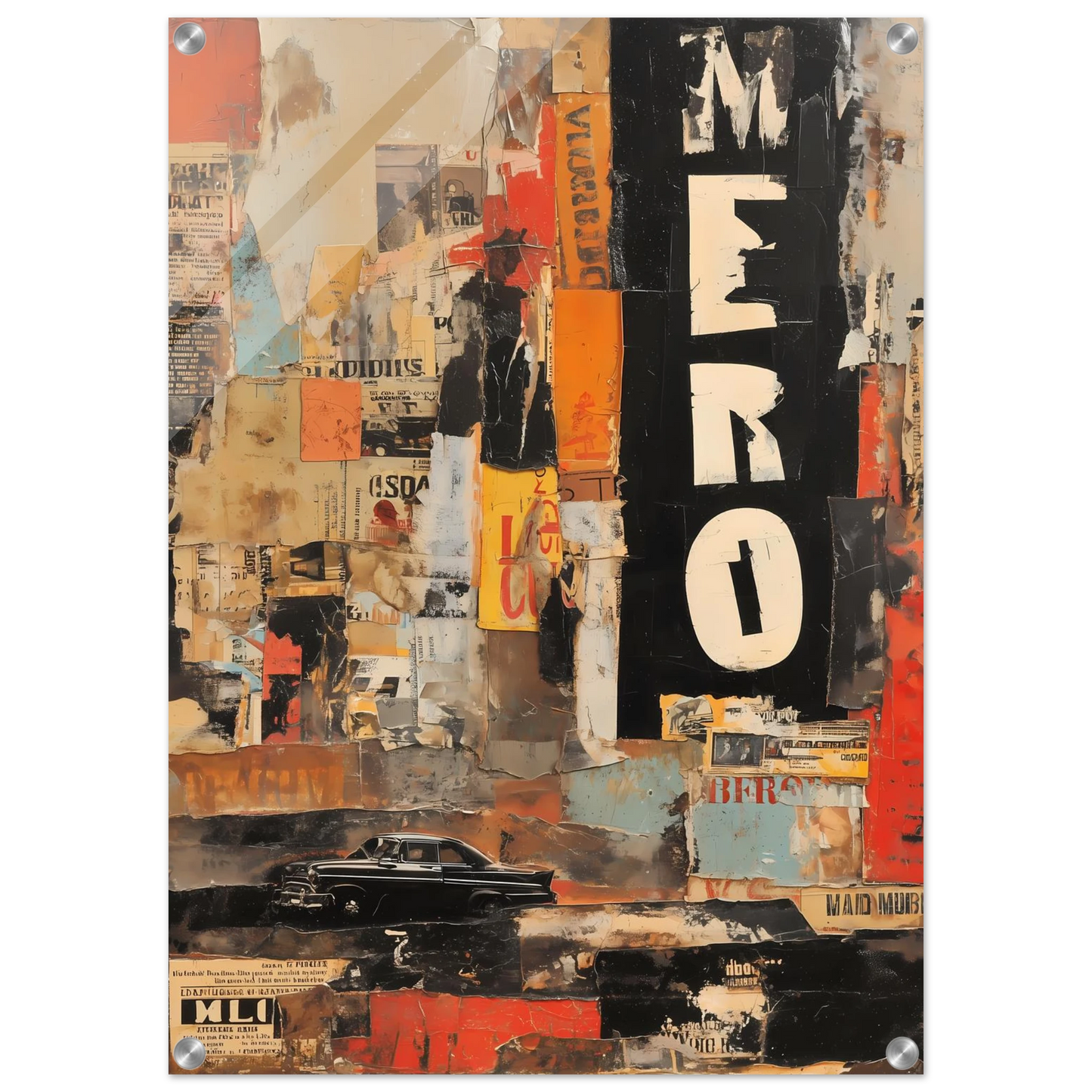 Affiches Lacérées — tableau plexiglas — vue 2 — art mural STNCL