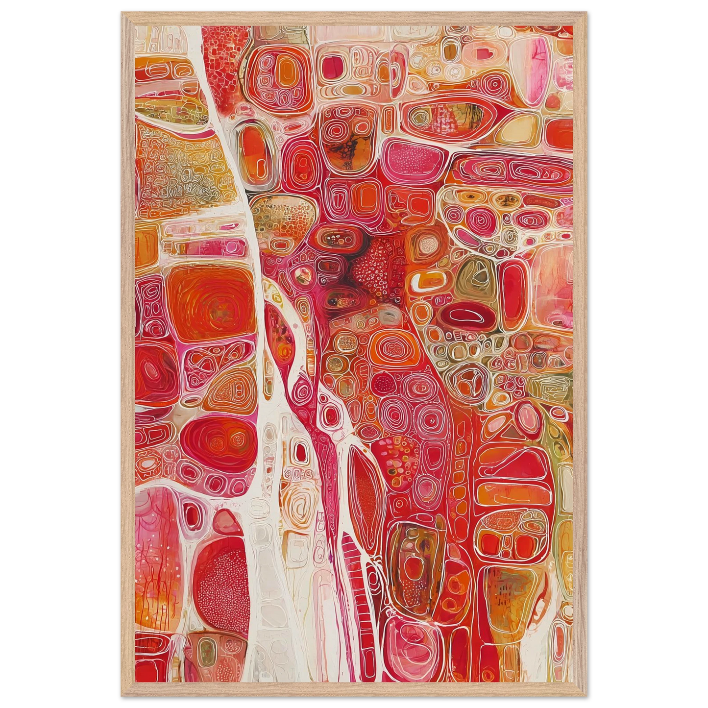 Cellules — tableau encadré bois — vue 14 — art mural STNCL
