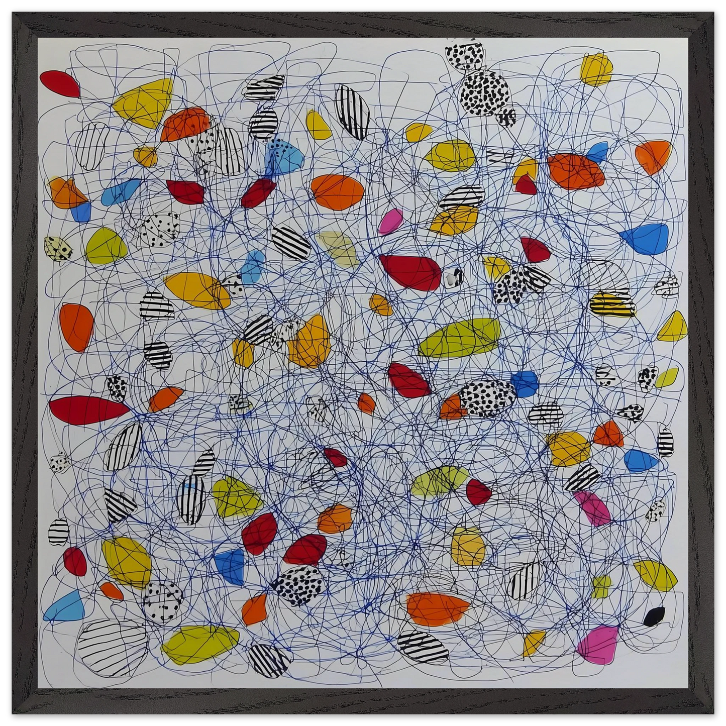 Pelote et Galets — tableau encadré bois — vue 8 — art mural STNCL