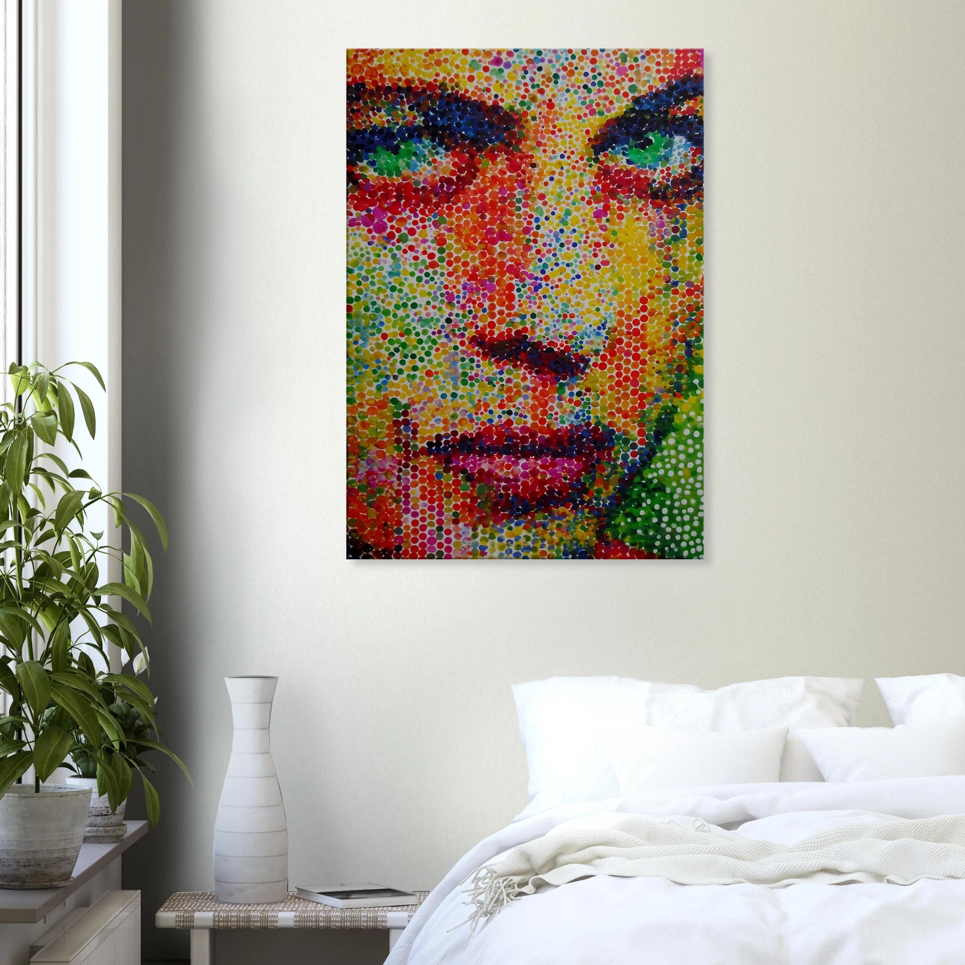 Le Visage en Points — tableau sur toile — vue 7 — art mural STNCL