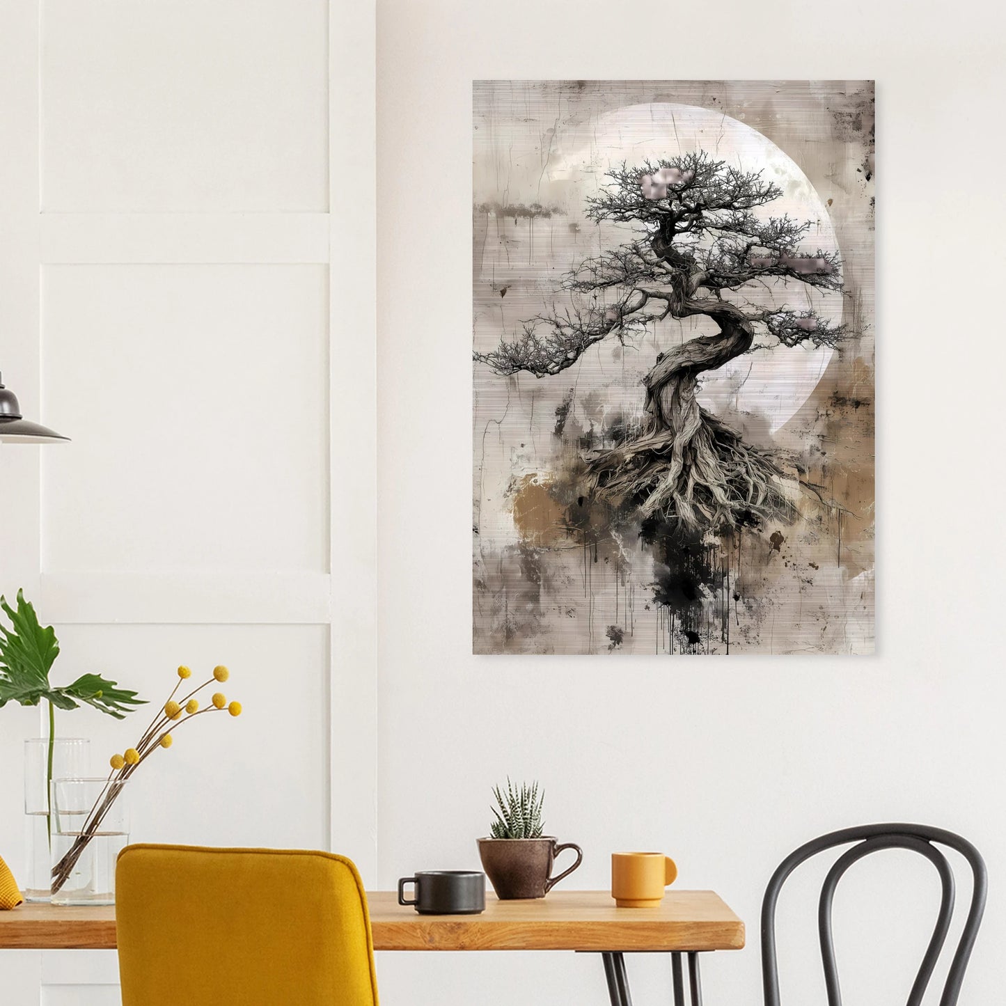 Bonsaï sous la Lune — tableau aluminium — vue 8 — art mural STNCL