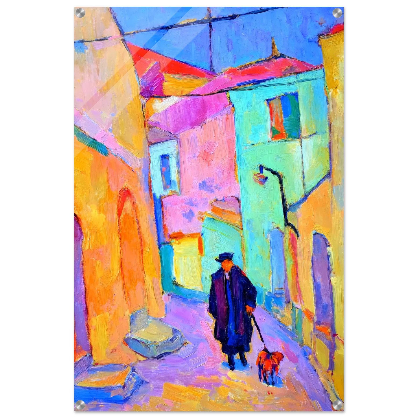 Le Promeneur en Bleu — tableau plexiglas — vue 5 — art mural STNCL