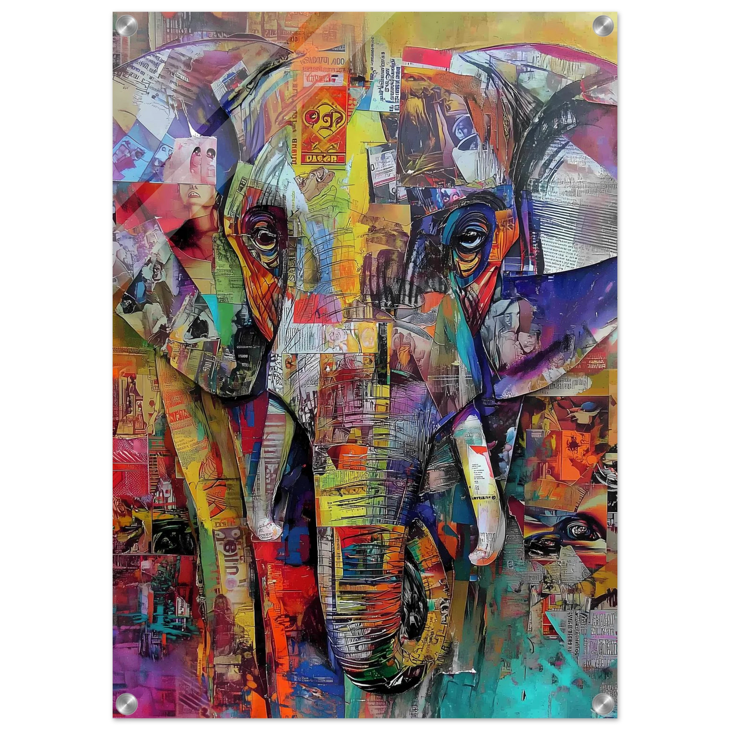 Éléphant de Papier — tableau plexiglas — vue 2 — art mural STNCL