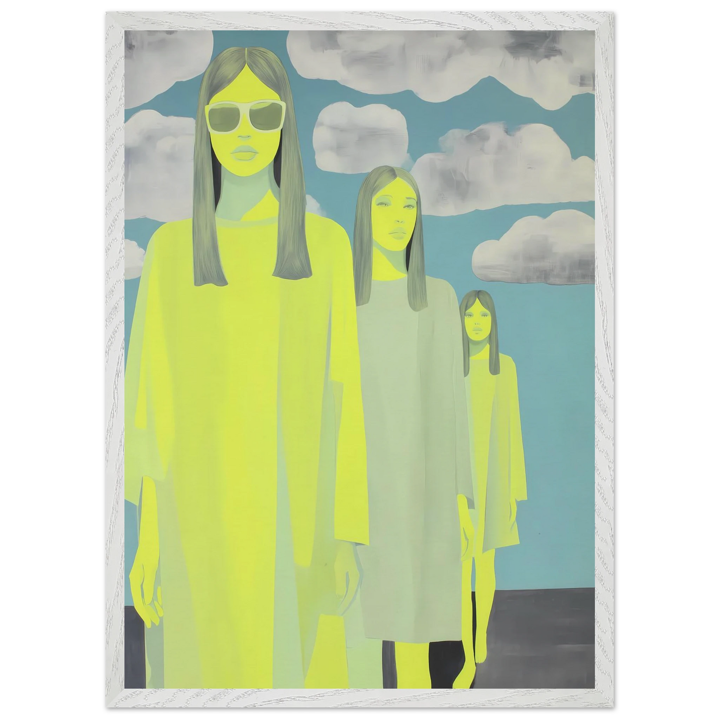 Les Trois Silhouettes — tableau encadré bois — vue 11 — art mural STNCL